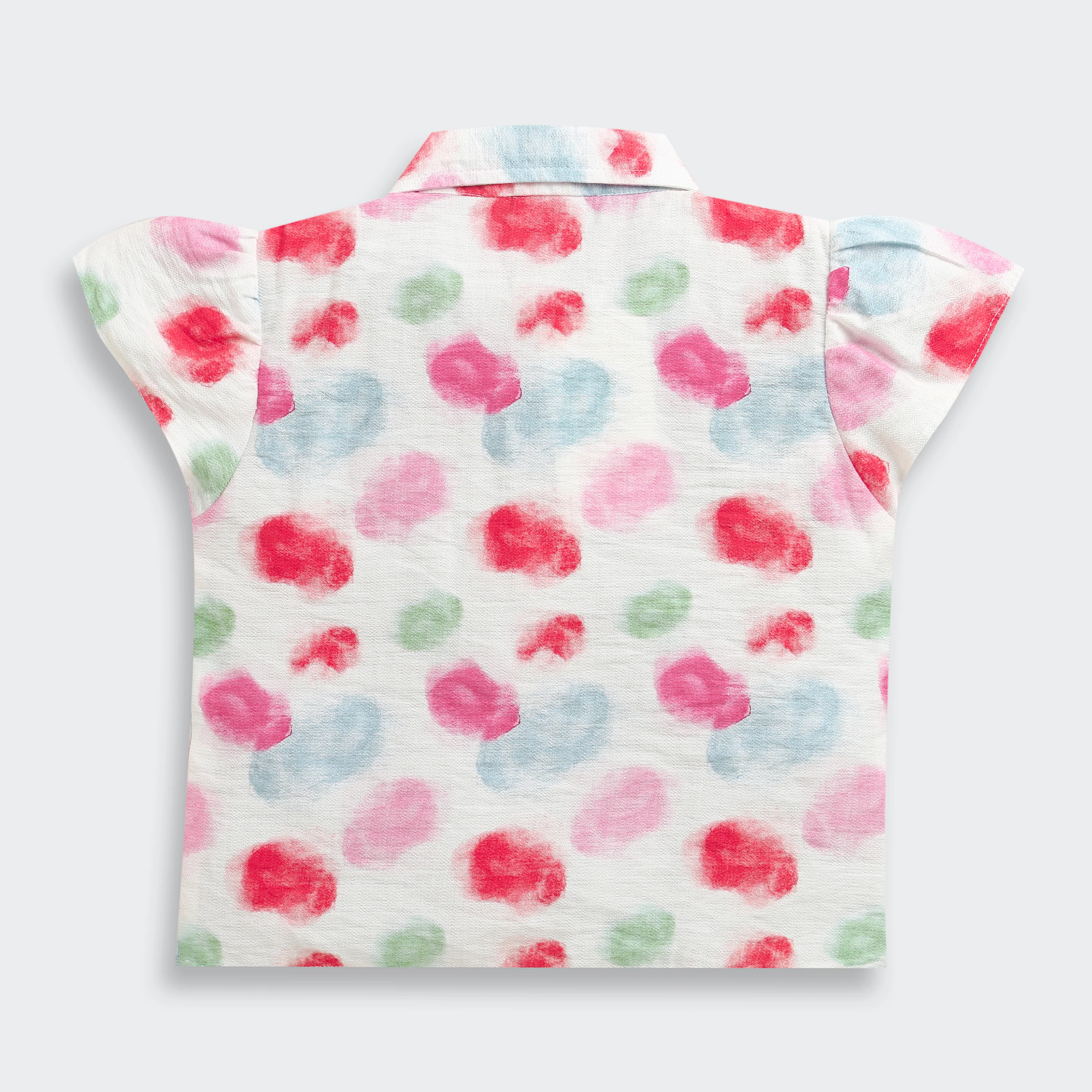 Multicolor Watercolor Print Tie-Up Shirt Top TG6417 - Image 6