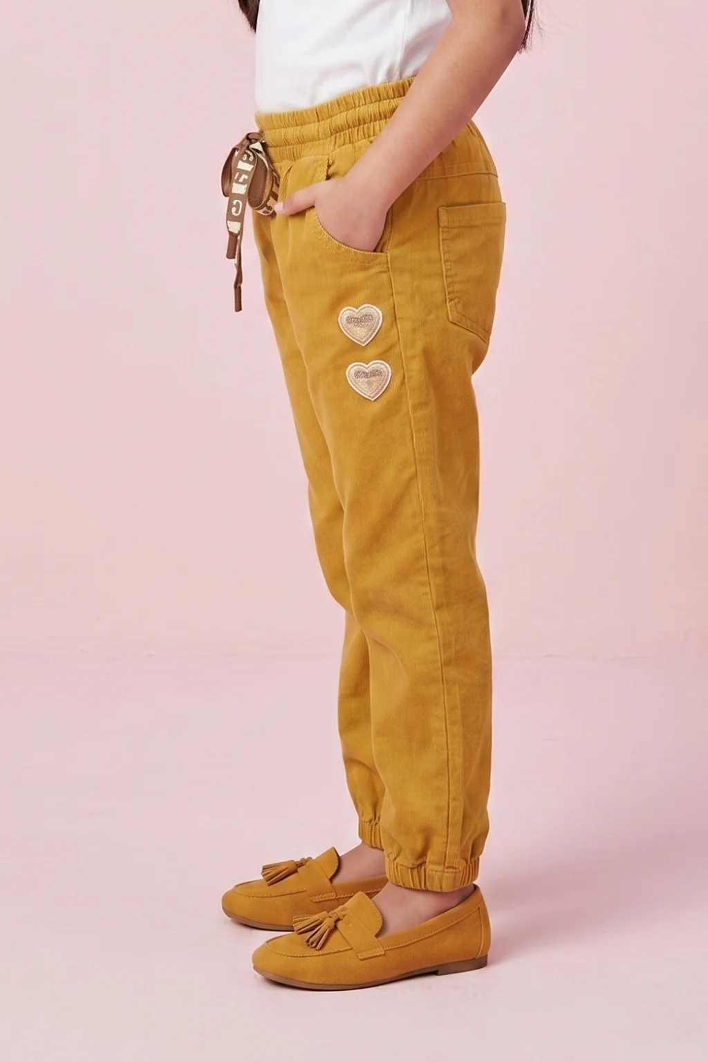 Mustard Elastic Waist Pants P1692 - Image 3
