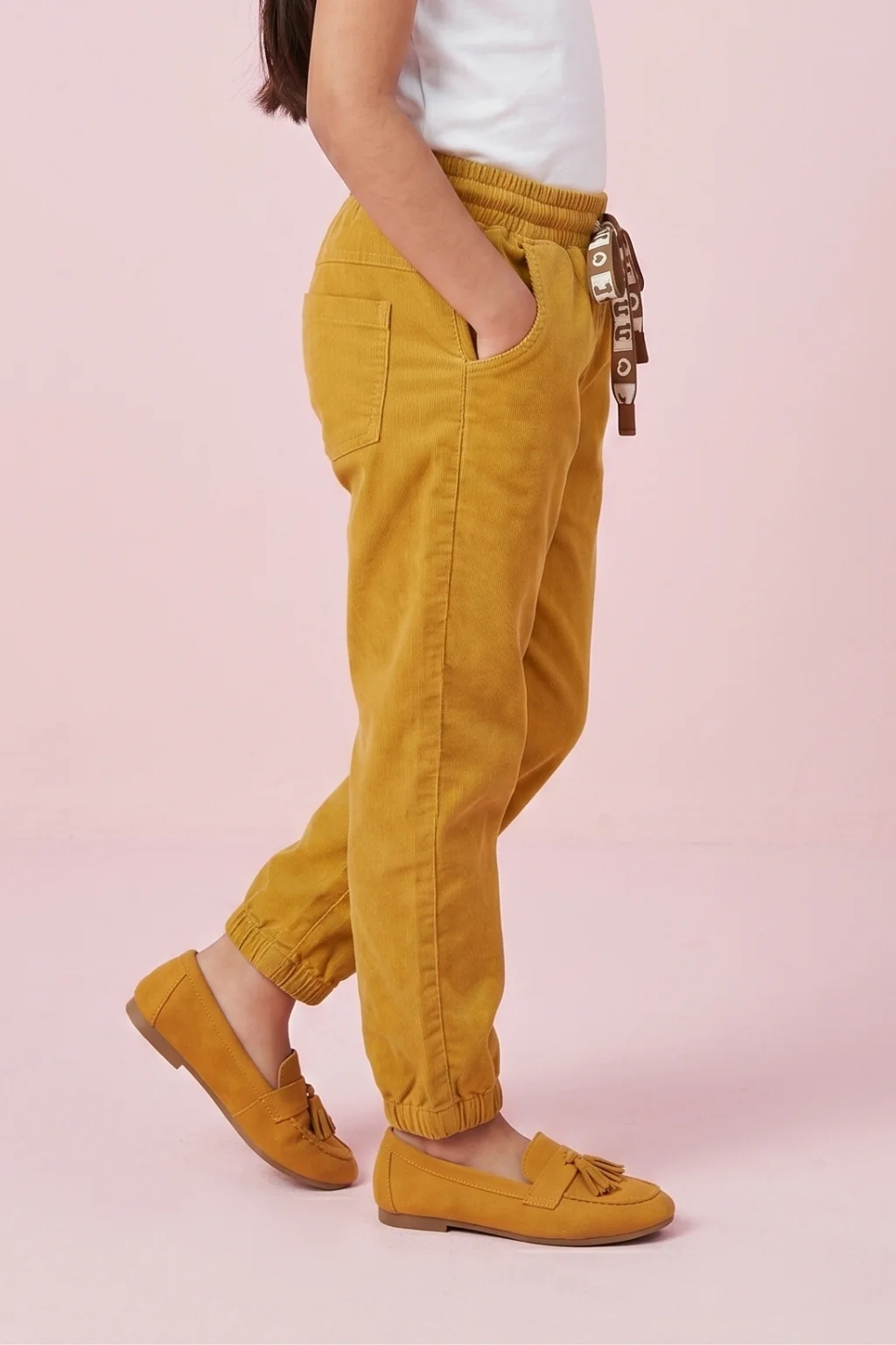 Mustard Elastic Waist Pants P1692 - Image 4