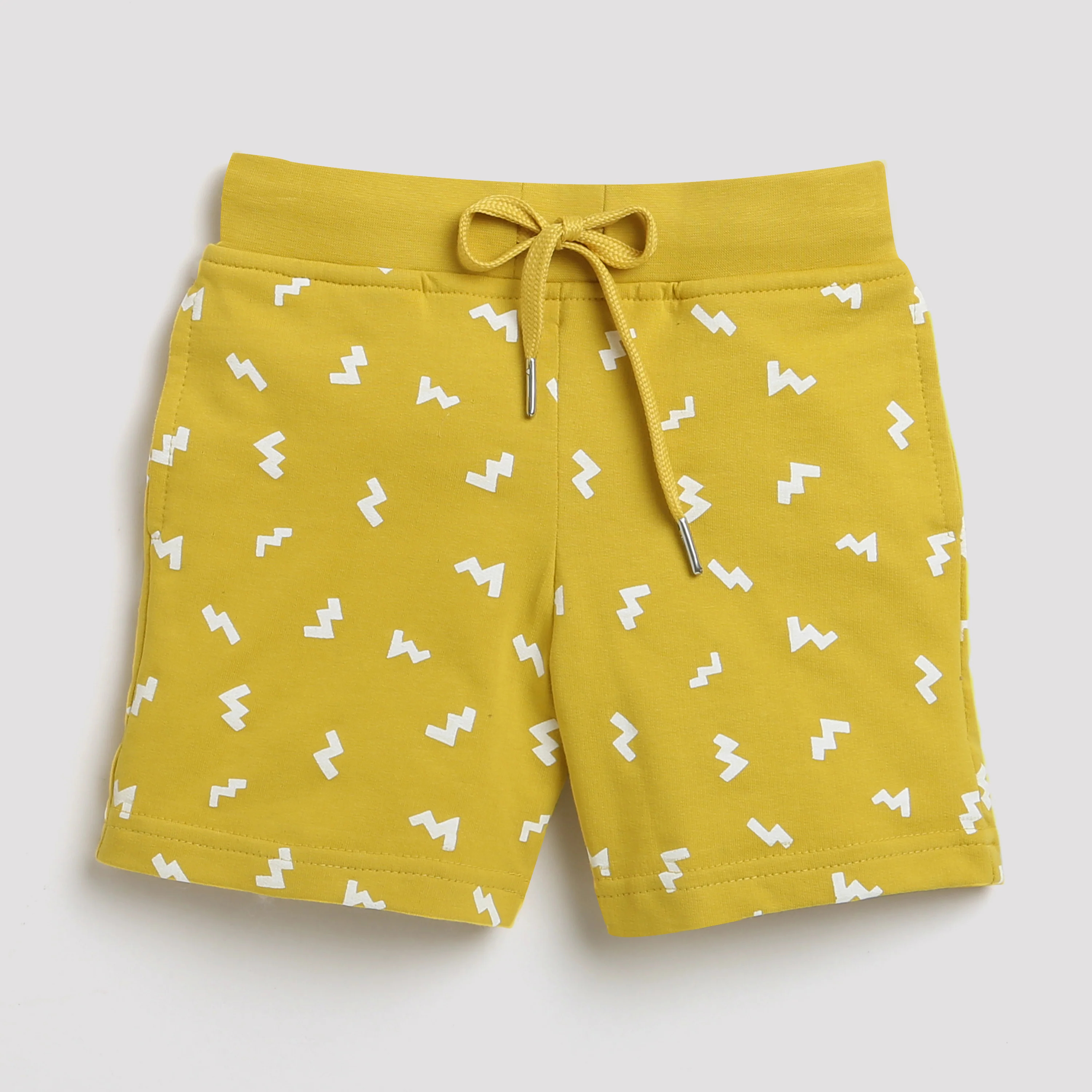 Mustard Leaf Print Shorts H938 - Image 5
