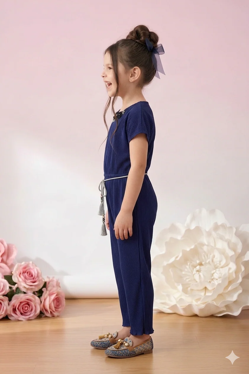 Navy Sequin Jumpsuit JP318 - Image 4