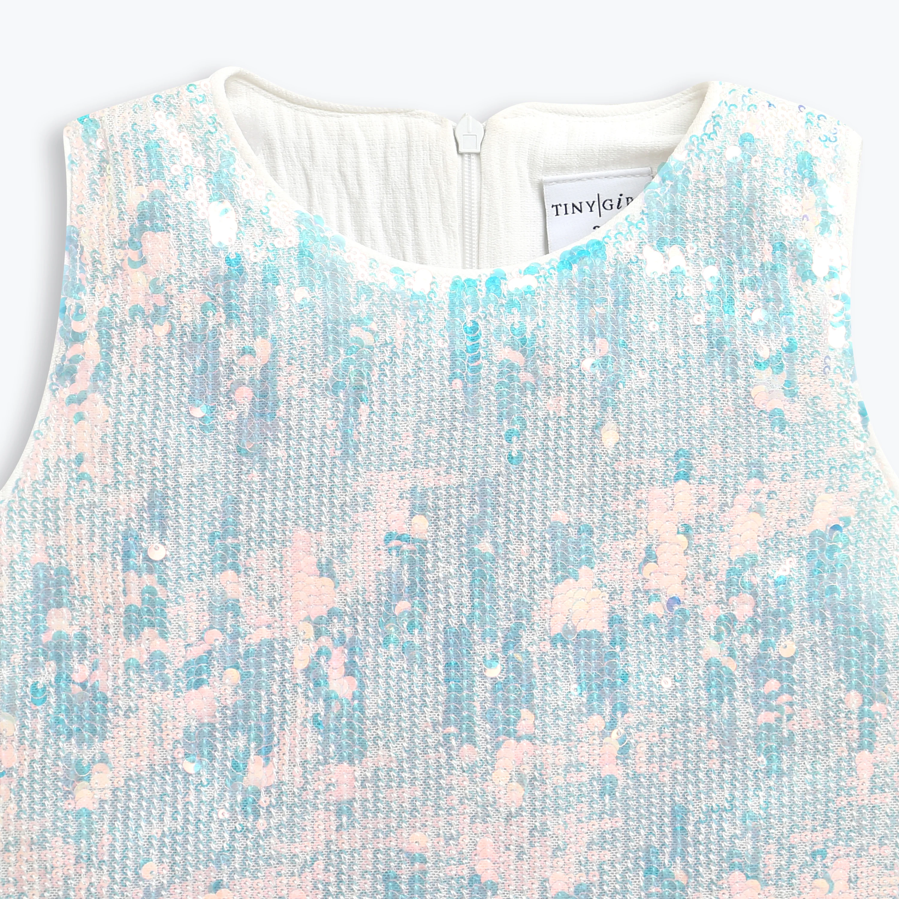 Off-White Sequin Sleeveless Party Top TG6524 - Image 7