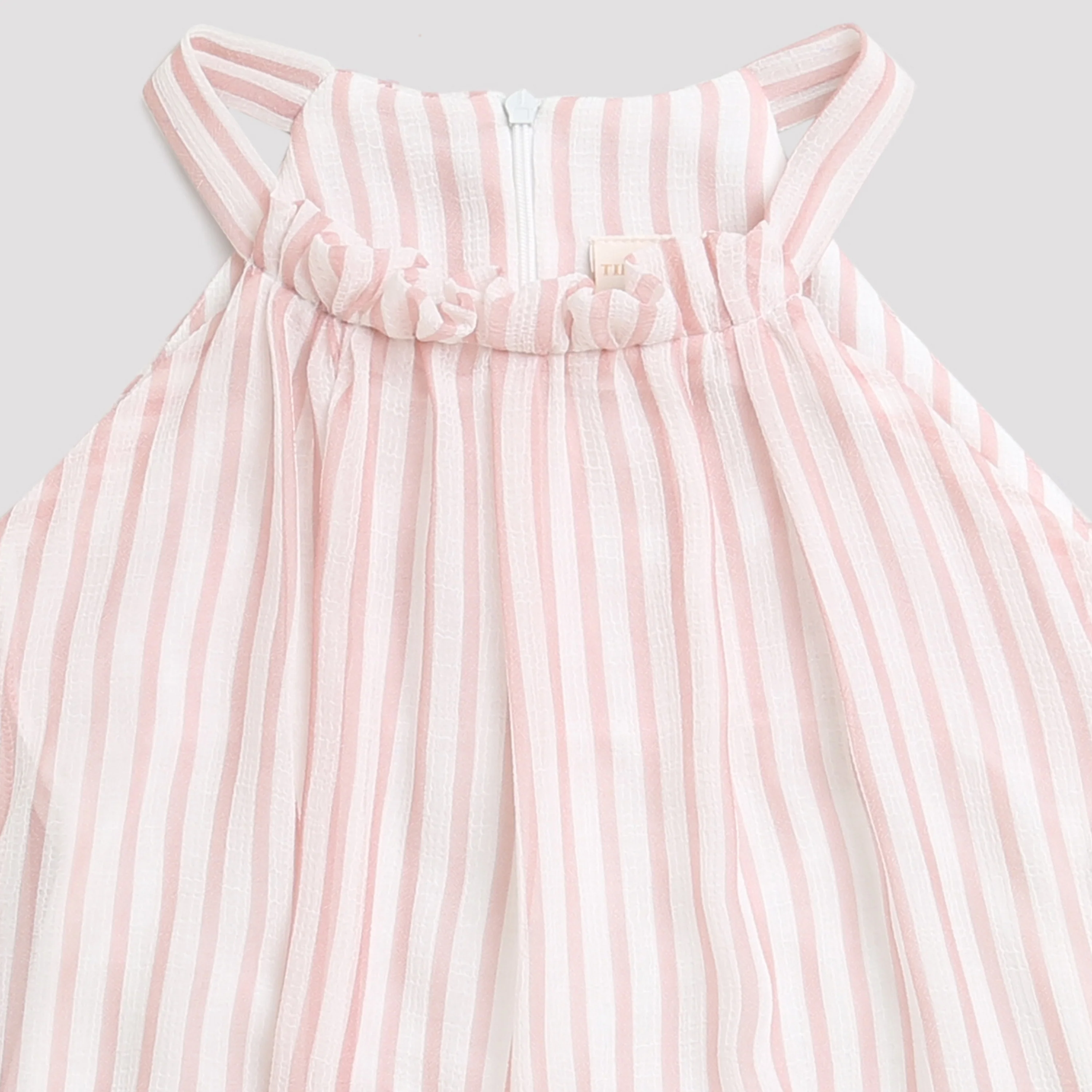 Onion Pink Stripe Halter Neck Ruffle Dress TG6000 - Image 8