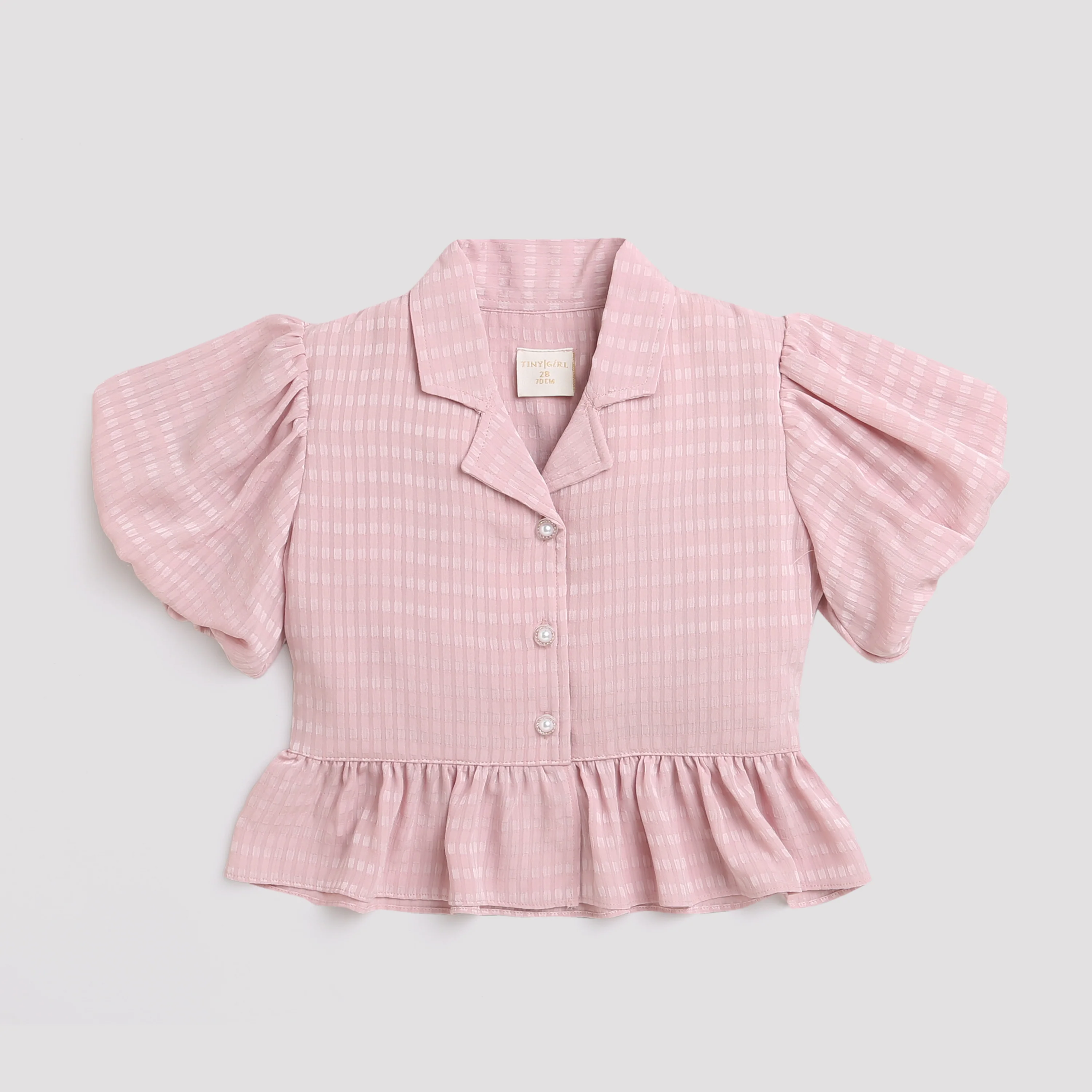 Onion Pink Textured Peplum Top TG5023 - Image 5