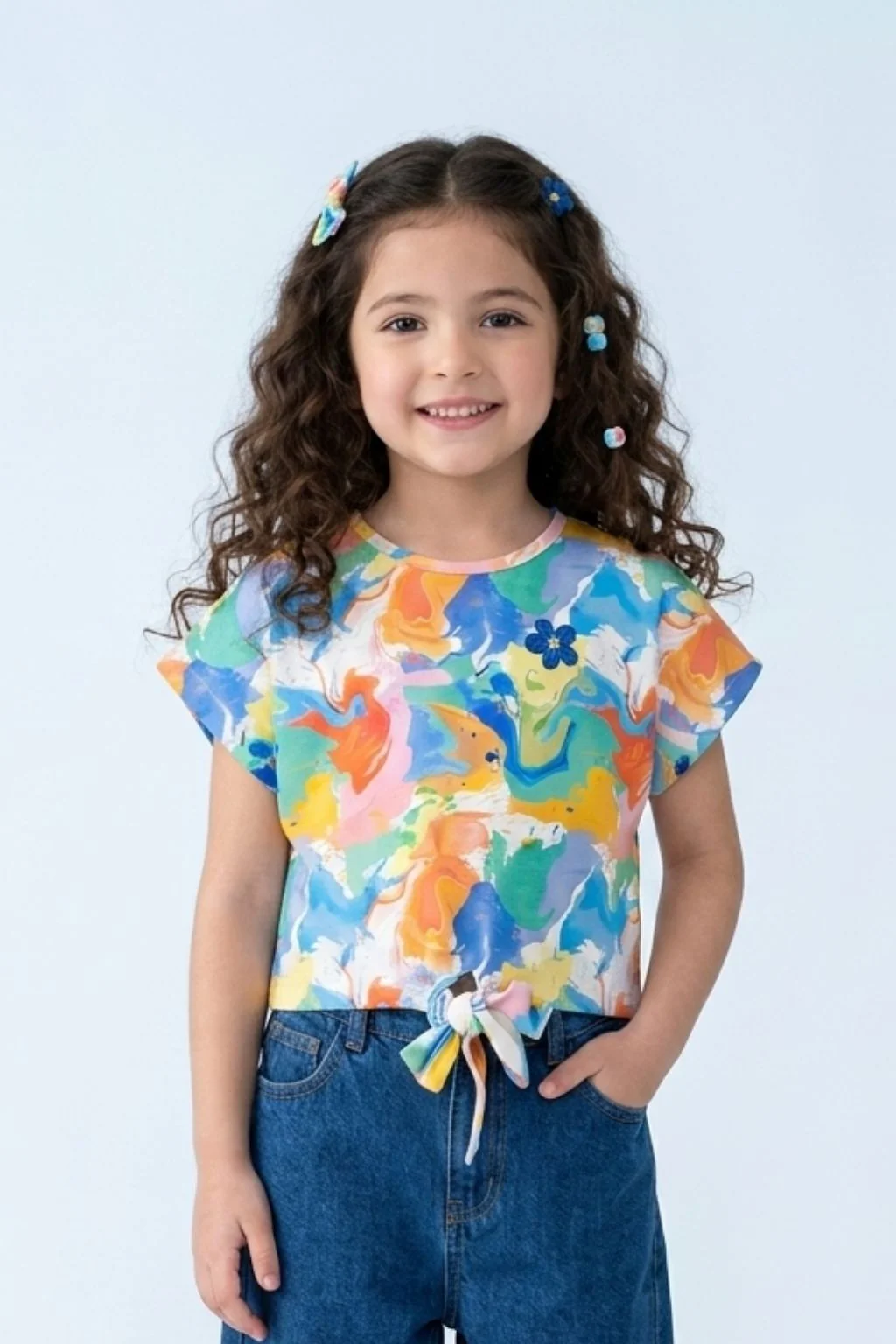 Pastel Abstract Tie-Up Top TG6420