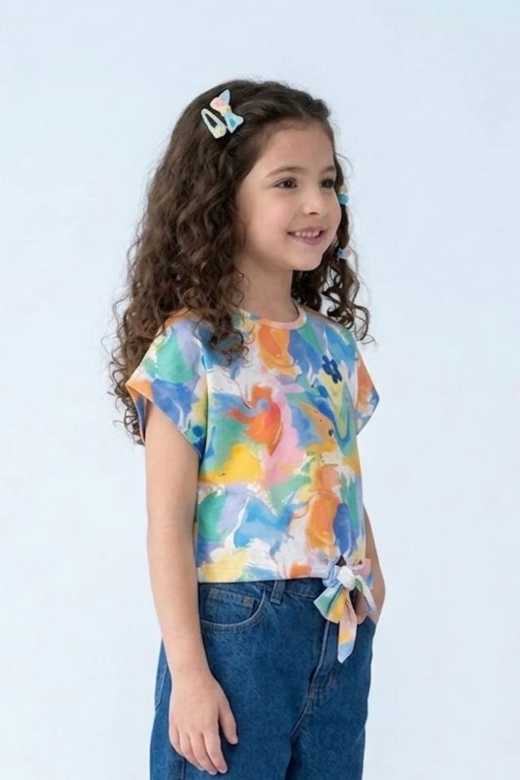 Pastel Abstract Tie-Up Top TG6420 - Image 3