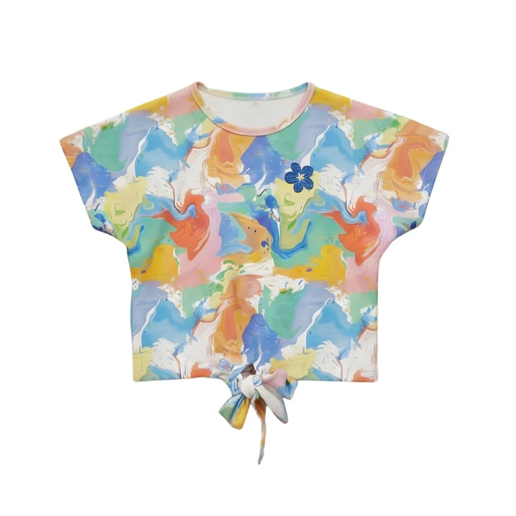 Pastel Abstract Tie-Up Top TG6420 - Image 5