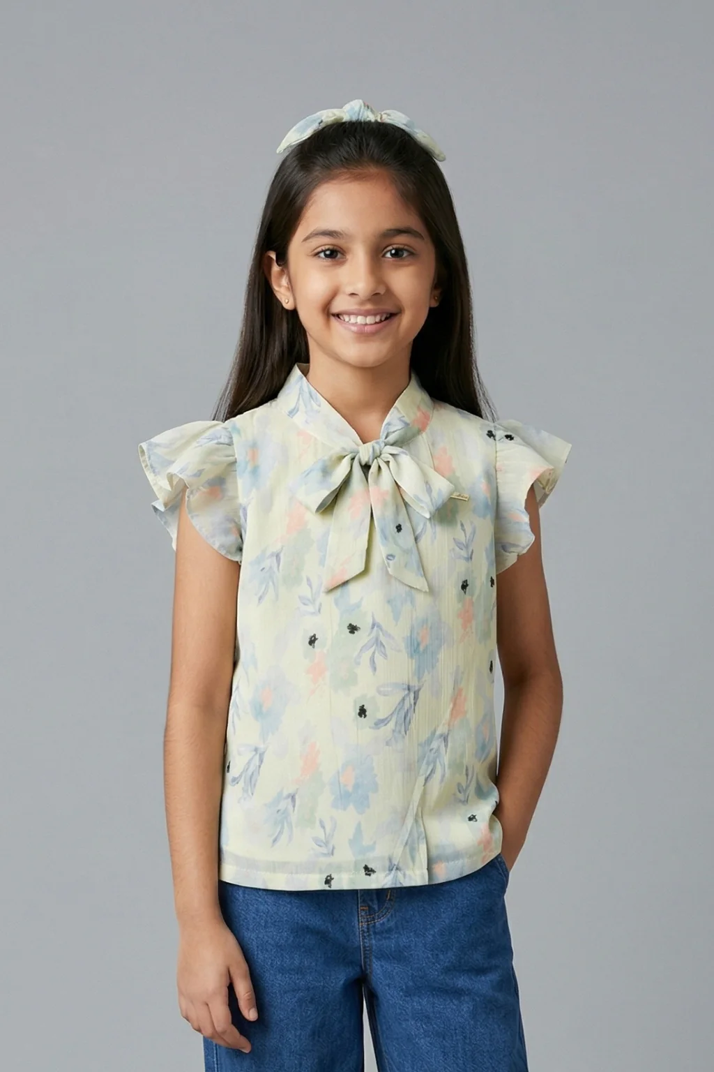 Pastel Bloom Tie-Up Top TG6156