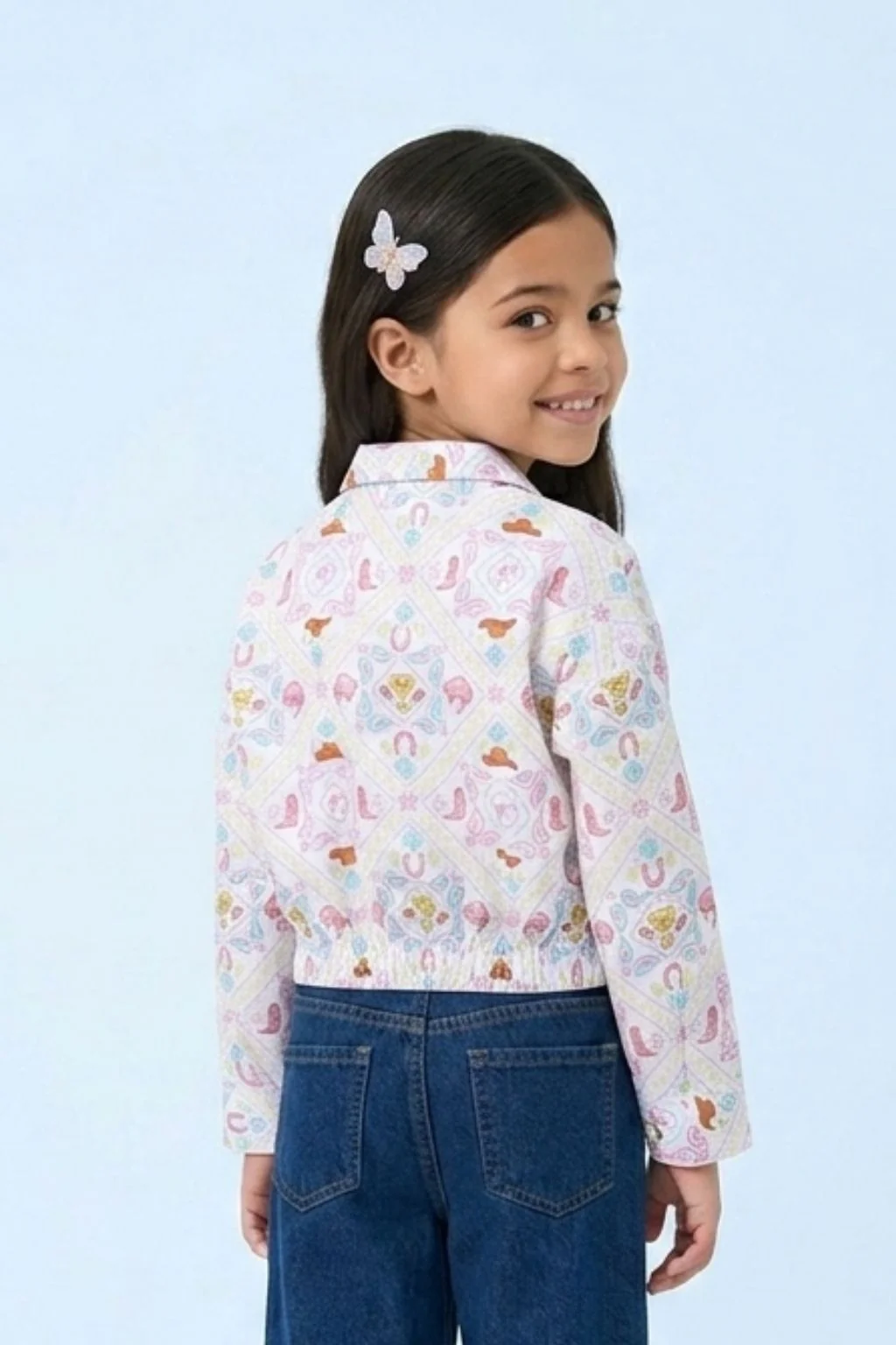 Pastel Floral Elastic Hem Shirt BATP2055 - Image 2
