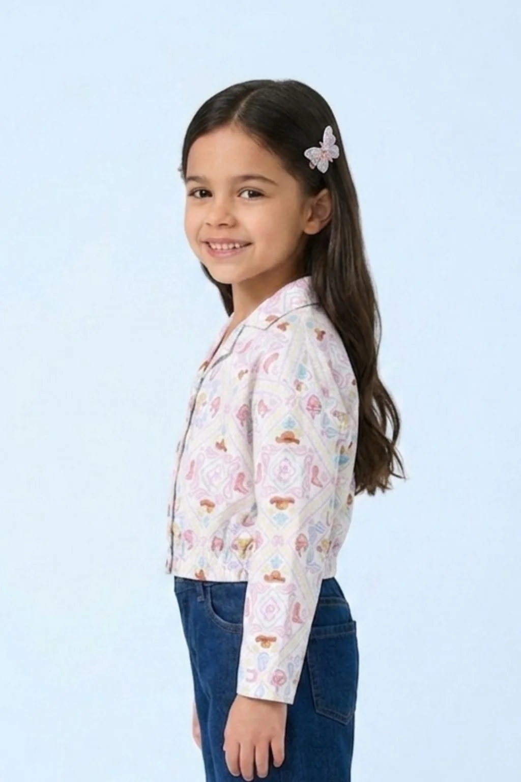 Pastel Floral Elastic Hem Shirt BATP2055 - Image 3