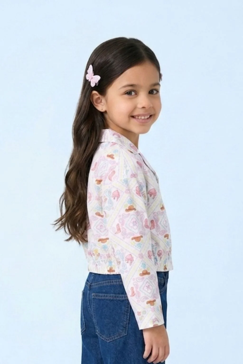 Pastel Floral Elastic Hem Shirt BATP2055 - Image 4