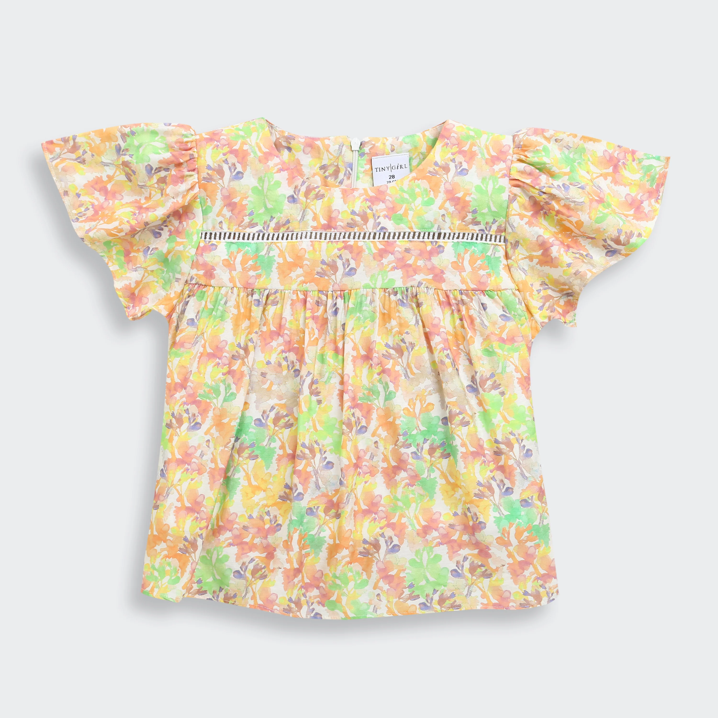 Pastel Floral Flutter Sleeve Top TG6342 - Image 5
