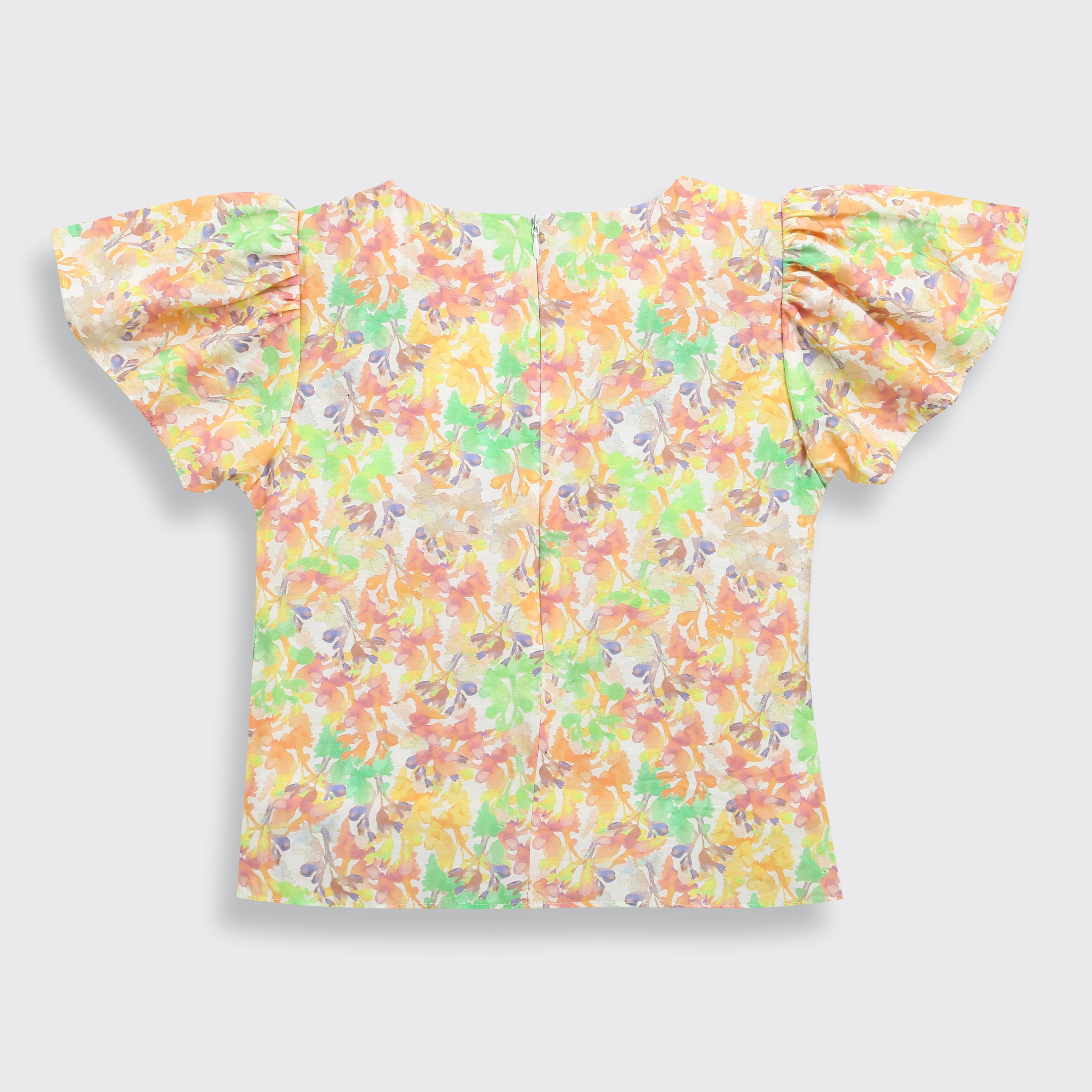 Pastel Floral Flutter Sleeve Top TG6342 - Image 6