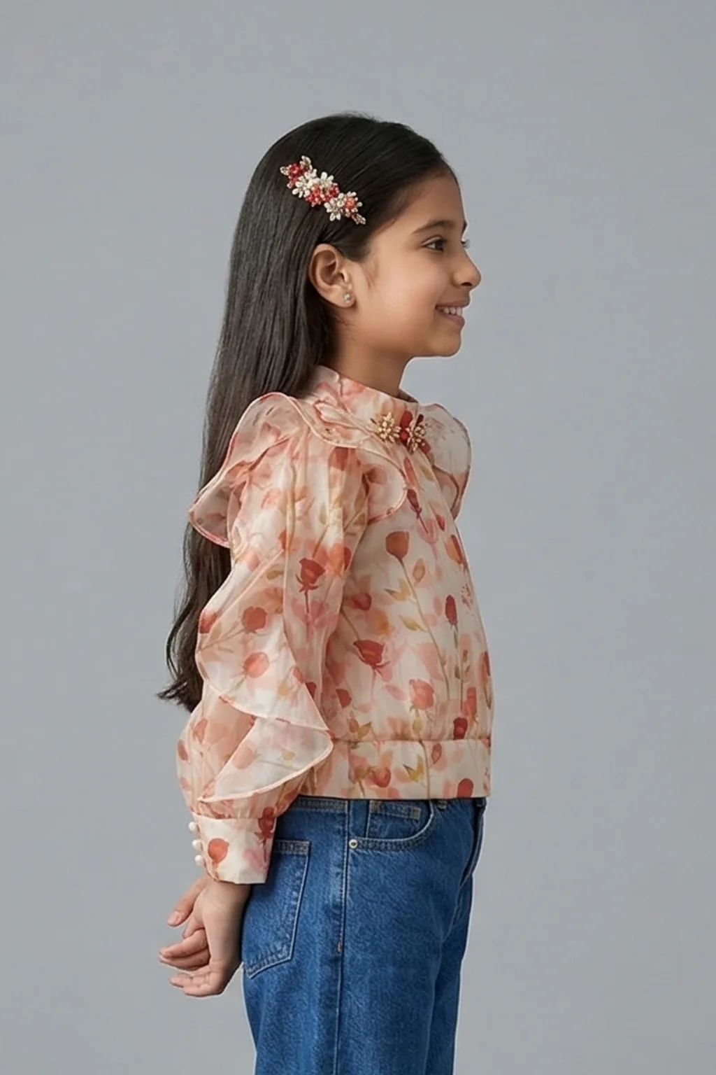 Pastel Floral Ruffle Top TG6066 - Image 4