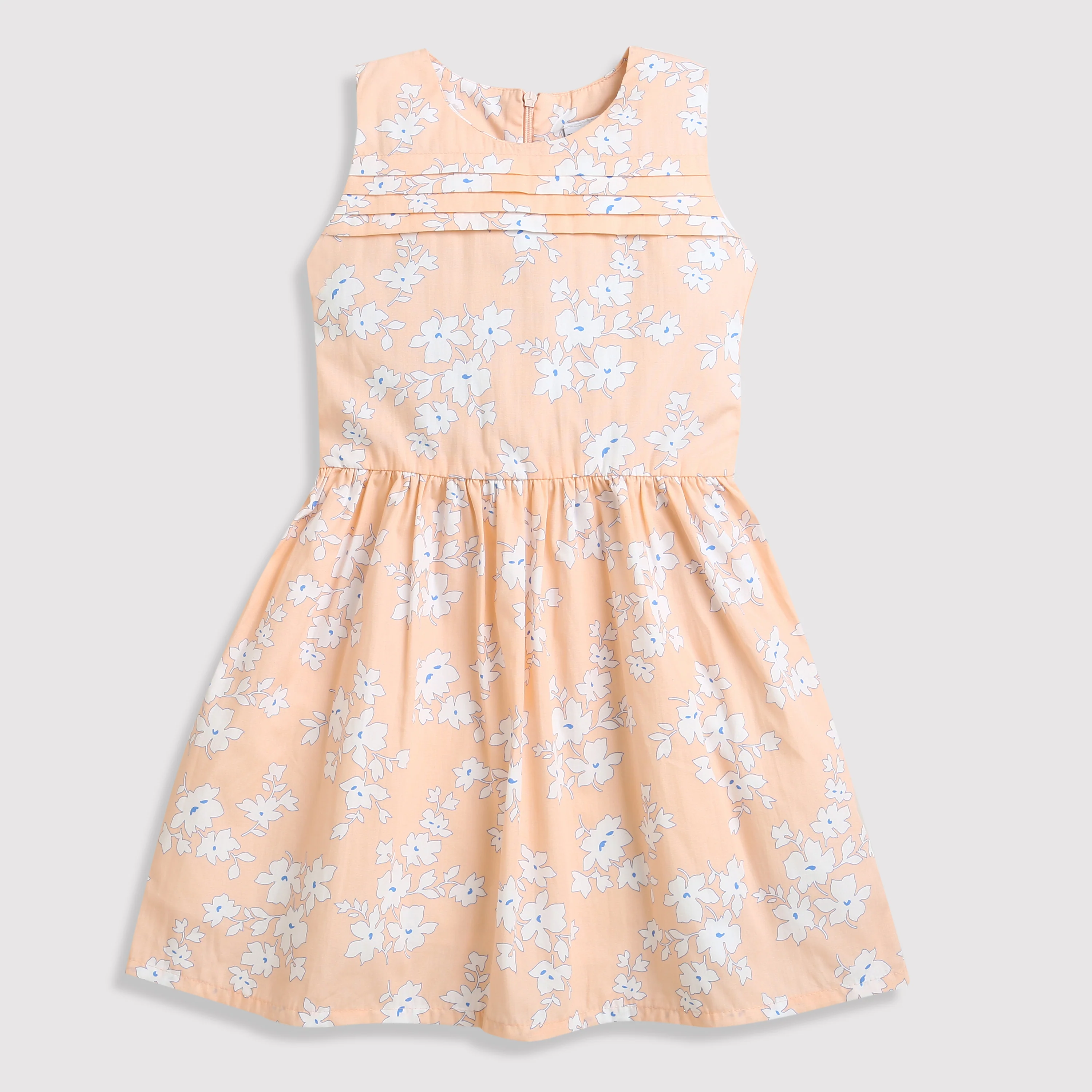 Peach Floral Sleeveless Frock TSF10006 - Image 5