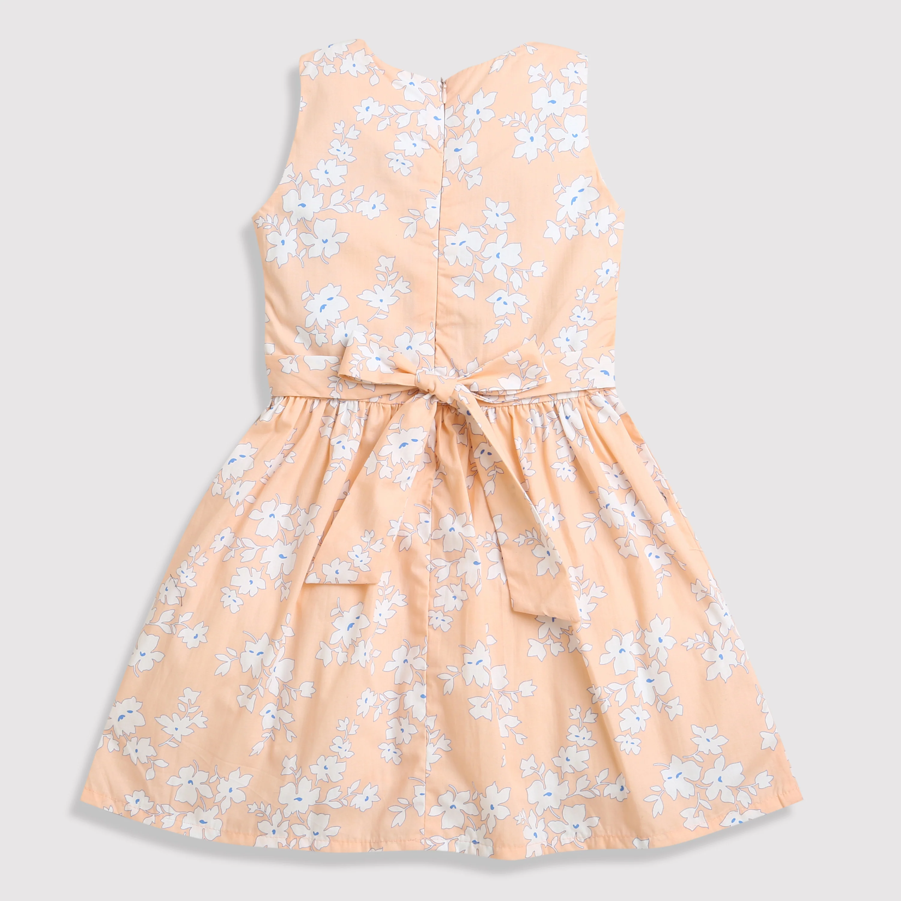 Peach Floral Sleeveless Frock TSF10006 - Image 6
