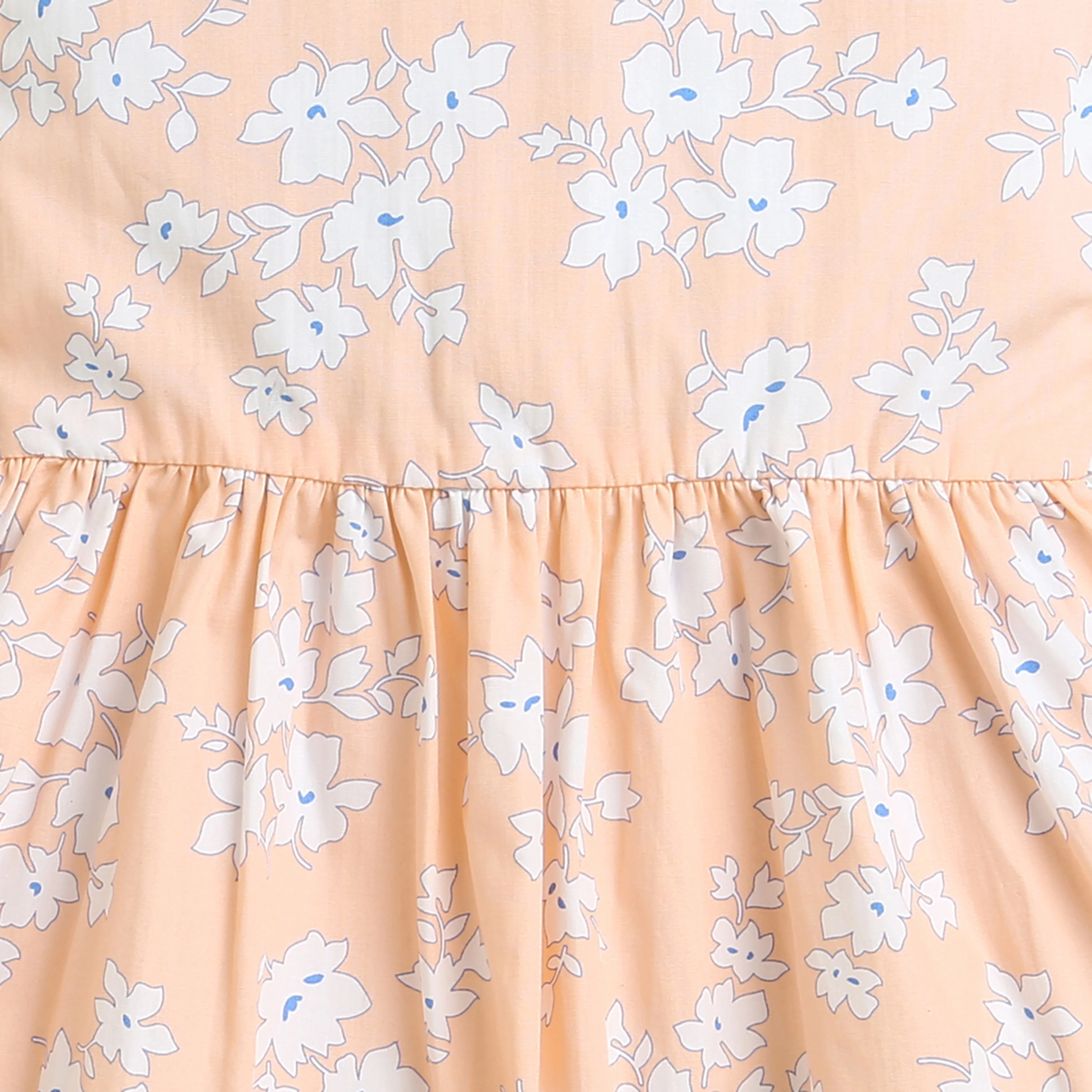 Peach Floral Sleeveless Frock TSF10006 - Image 7