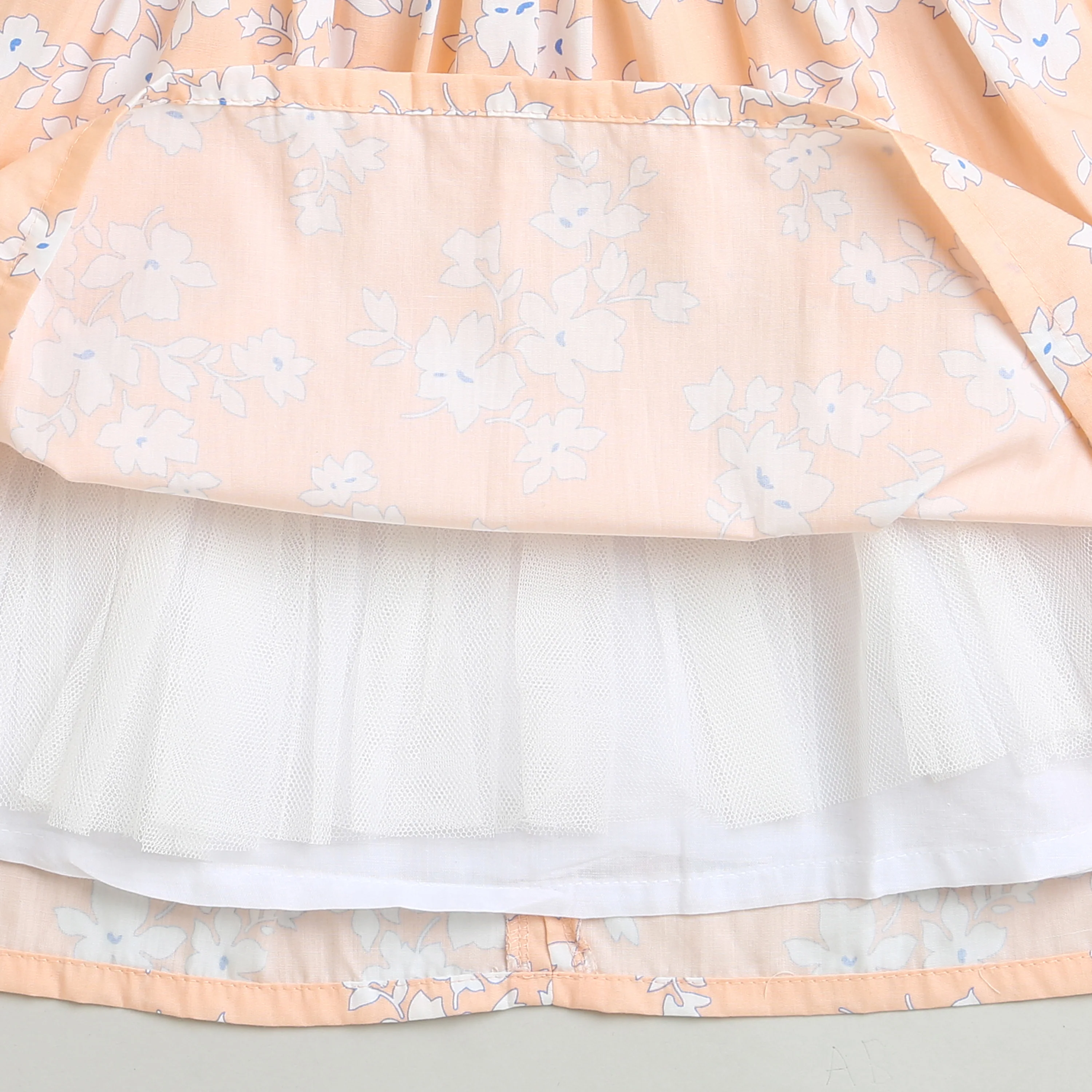 Peach Floral Sleeveless Frock TSF10006 - Image 8