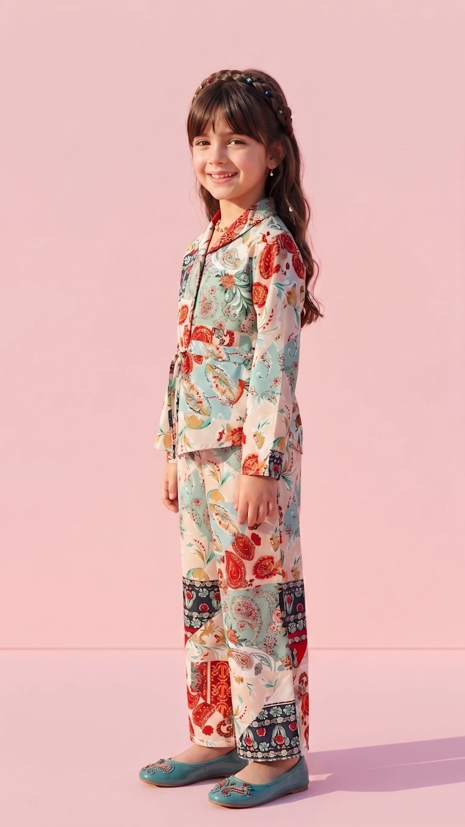 Peach Paisley Print Co-Ord Set 1061 - Image 3