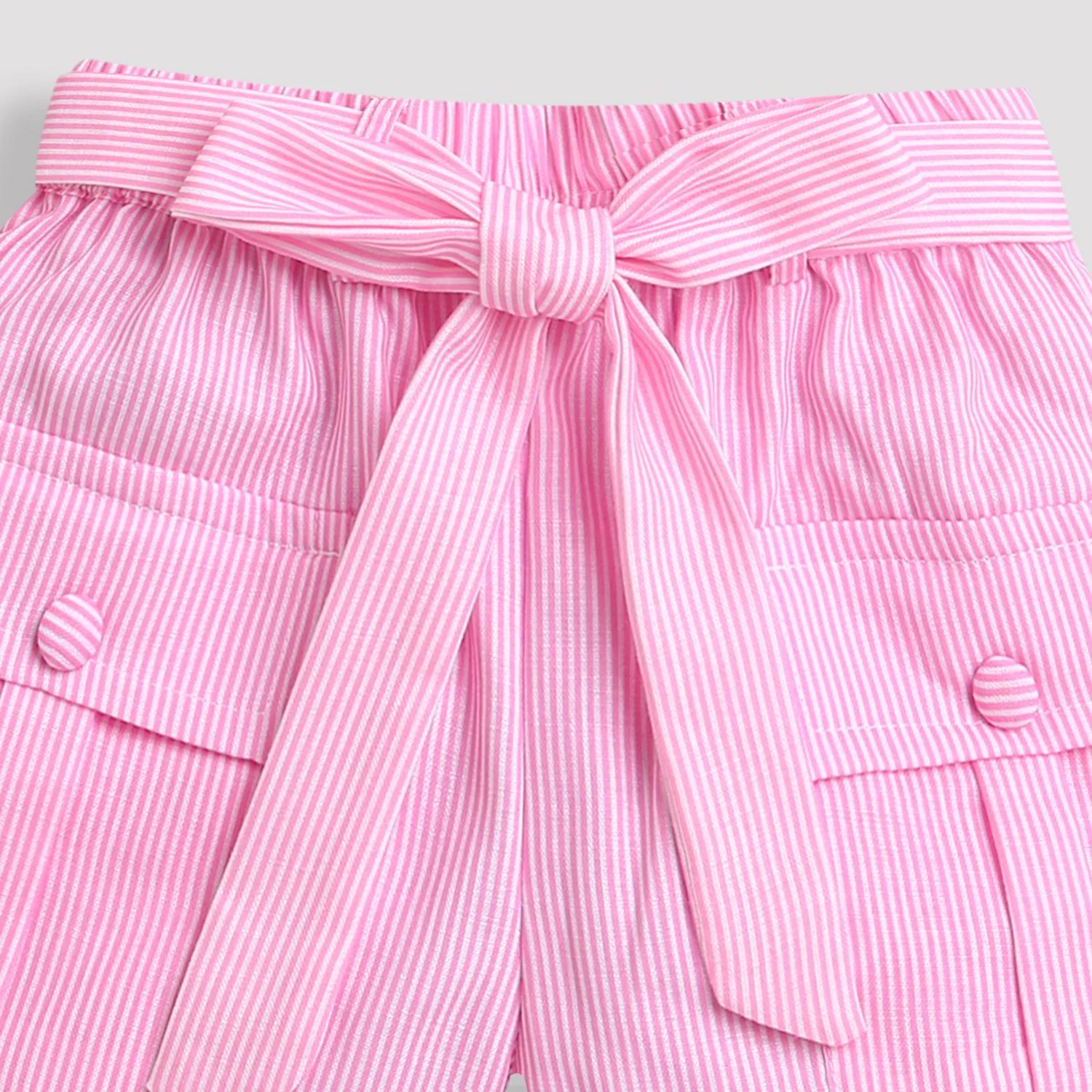 Pink Belt-Tie Cargo Shorts H987 - Image 8