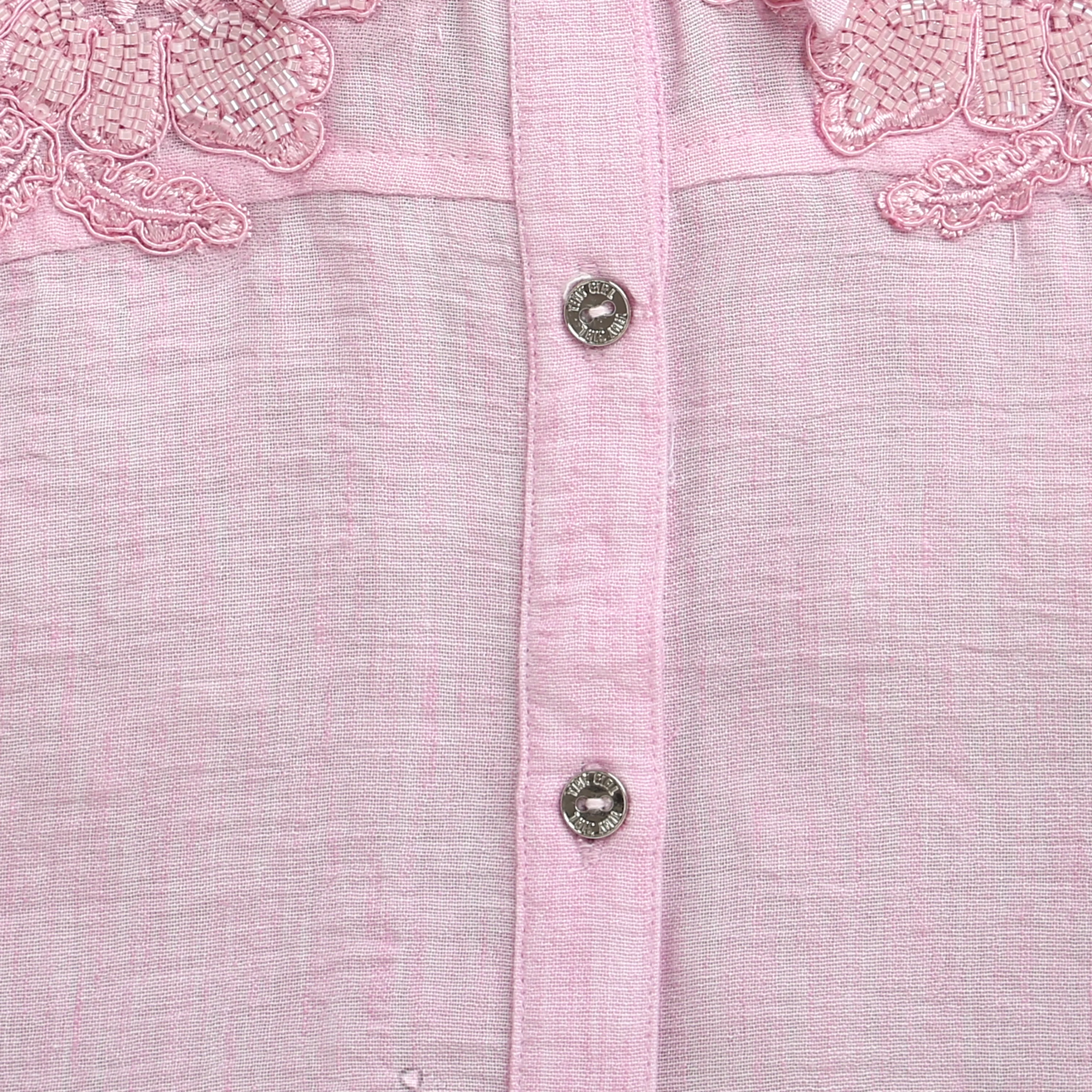 Pink Embroidered Lace Shoulder Shirt TG6522 - Image 8