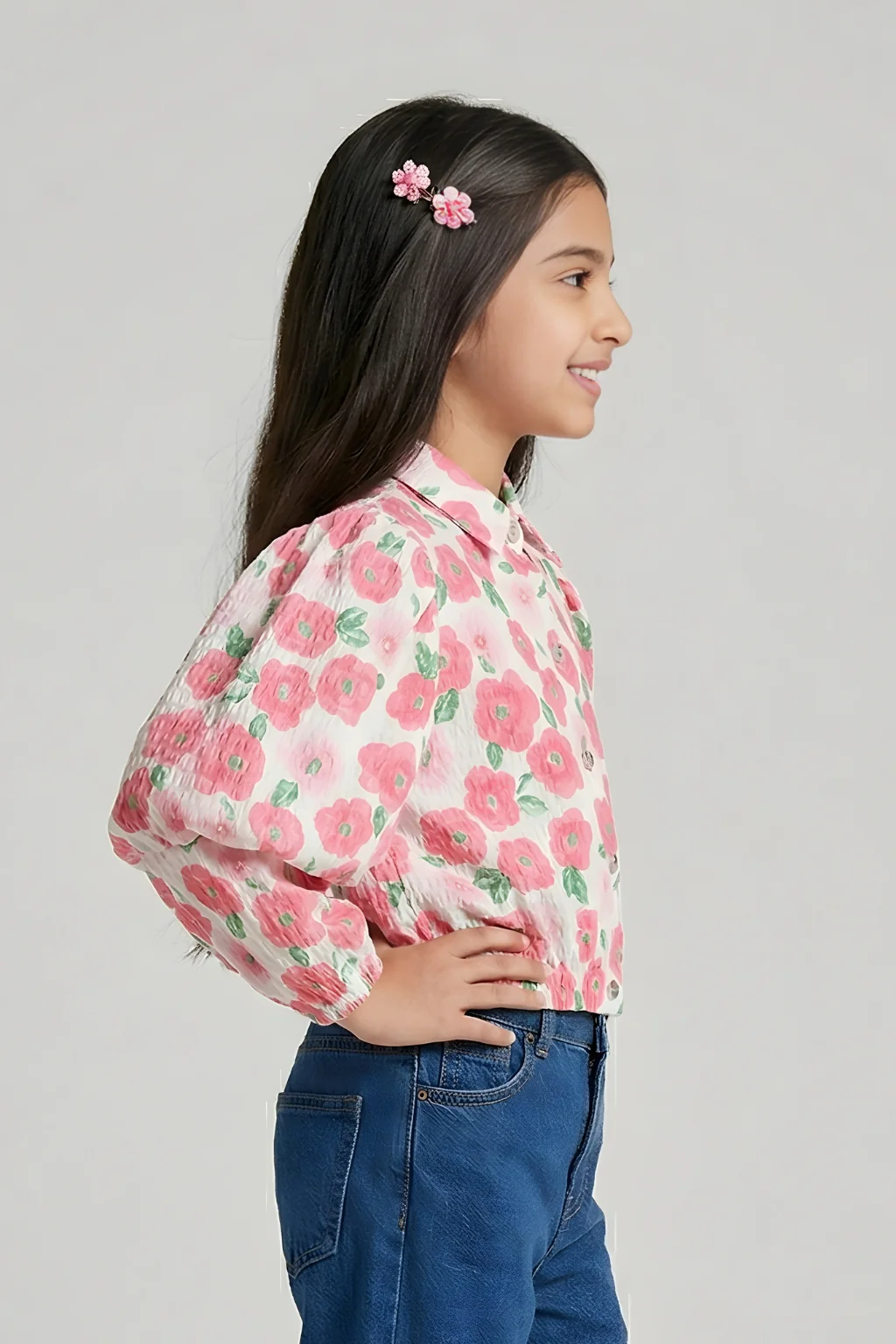 Pink Floral Shirt Top TG6310 - Image 3