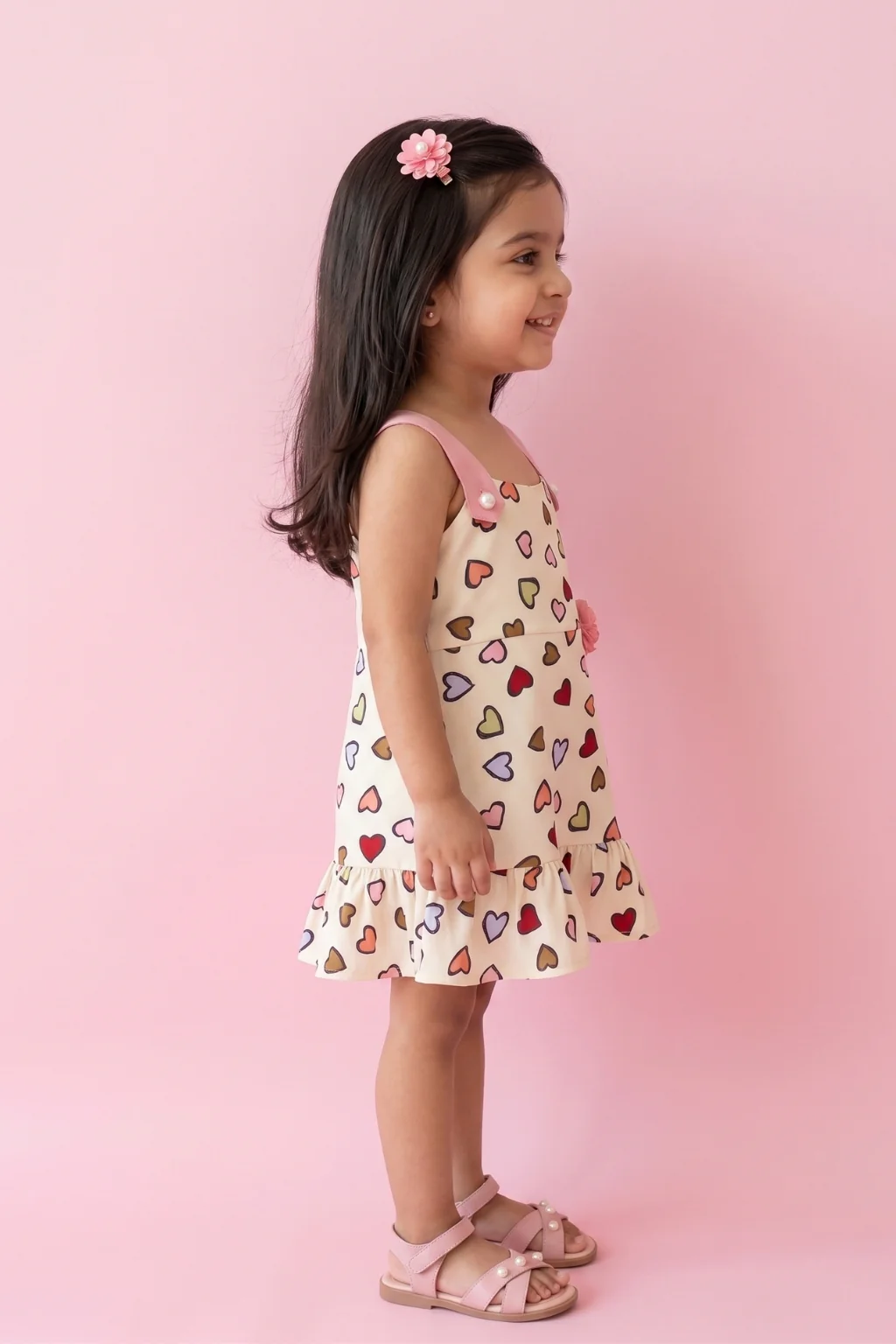 Pink Strap Ruffle Hem Dress TSIM039 - Image 4
