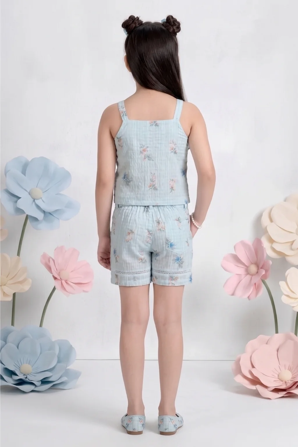 Powder Blue Floral Co-Ord Set 1075 - Image 2