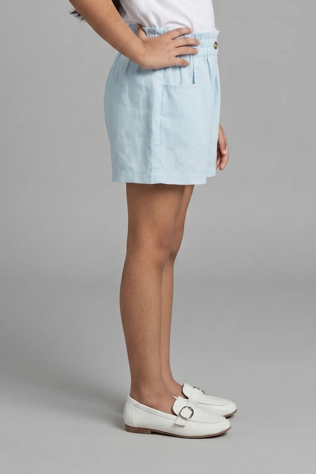 Powder Blue Shorts With Pockets H1036 - Image 5
