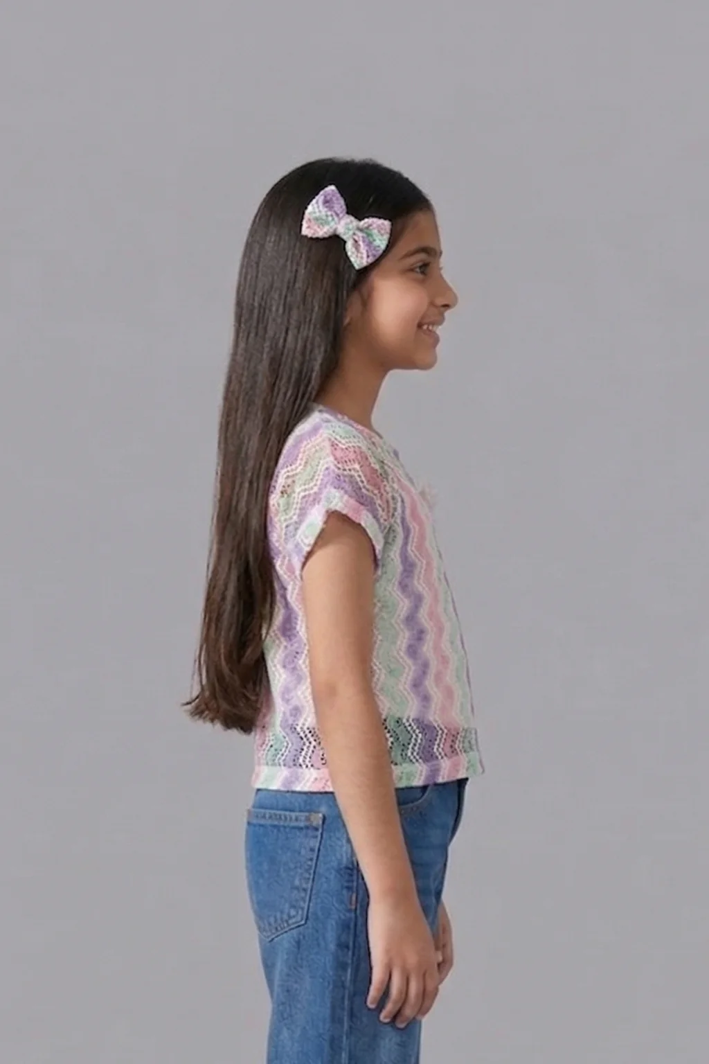 Printed Cotton Shirt Top with Puff Sleeves TG6212 - Image 3