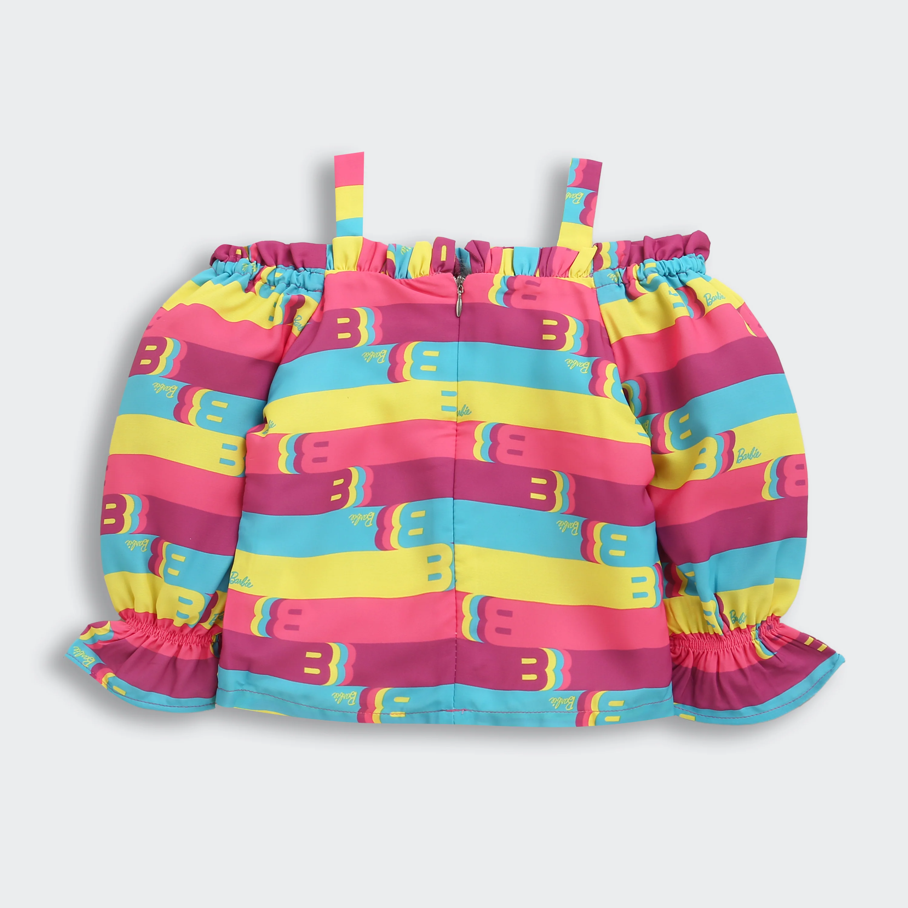 Rainbow Stripe Top & Aqua Pants Set BASET346 - Image 7