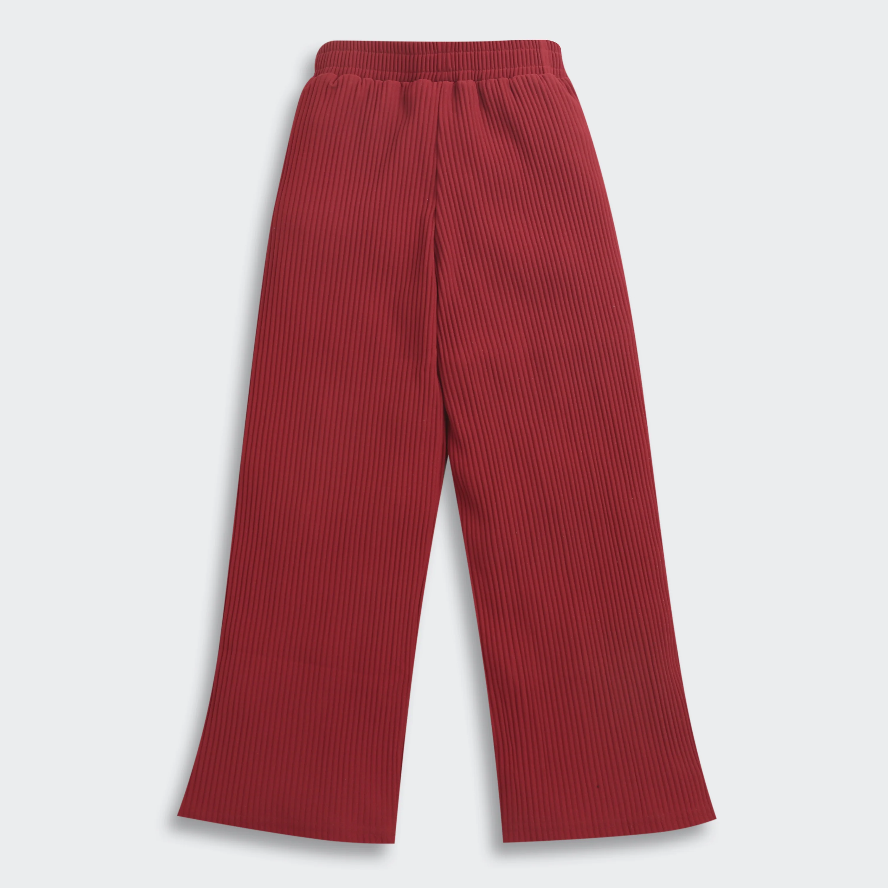 Red Ribbed Flared Pants PL250 - Image 2