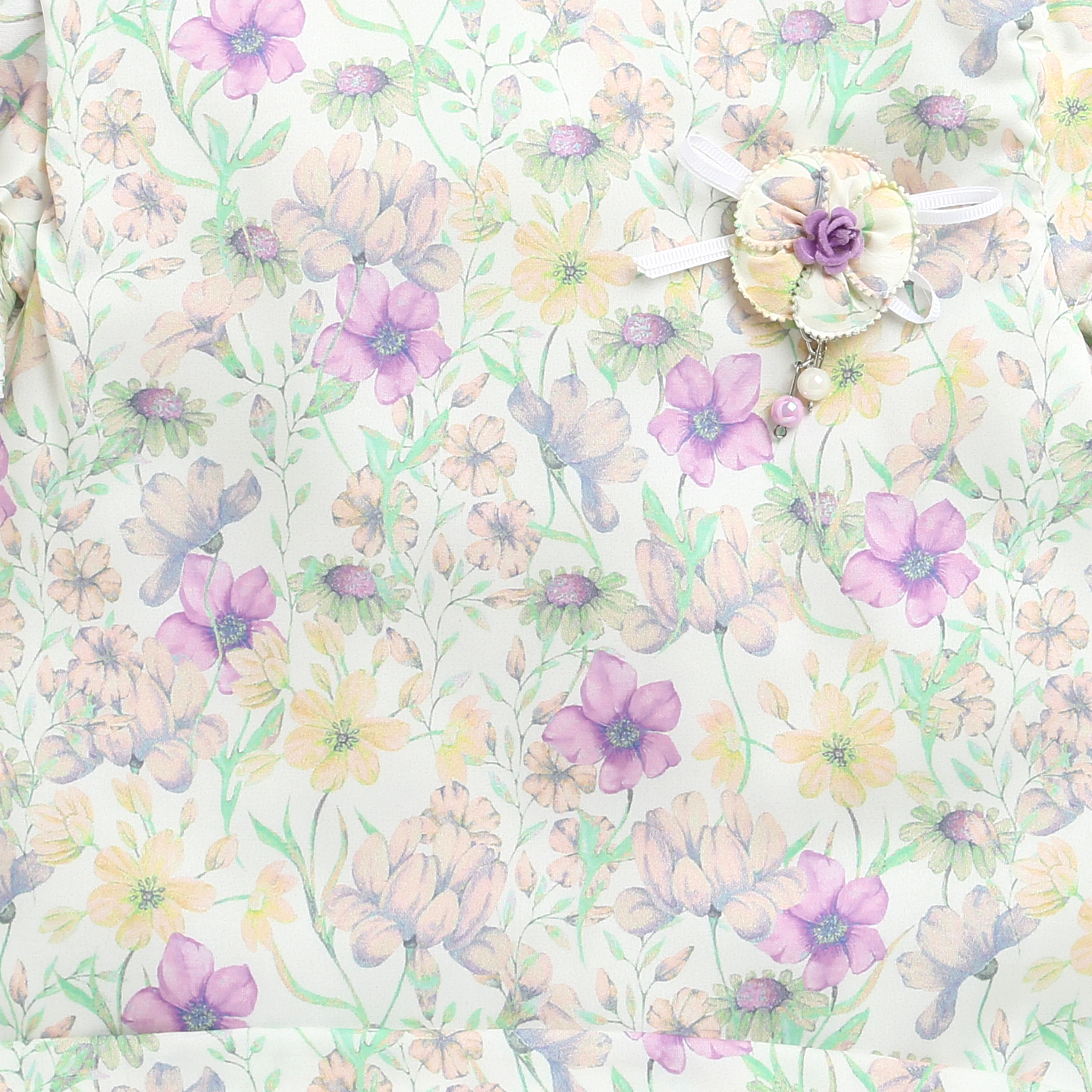 Ruffled Sleeves Green Floral Printed Top TG6390 - Image 8