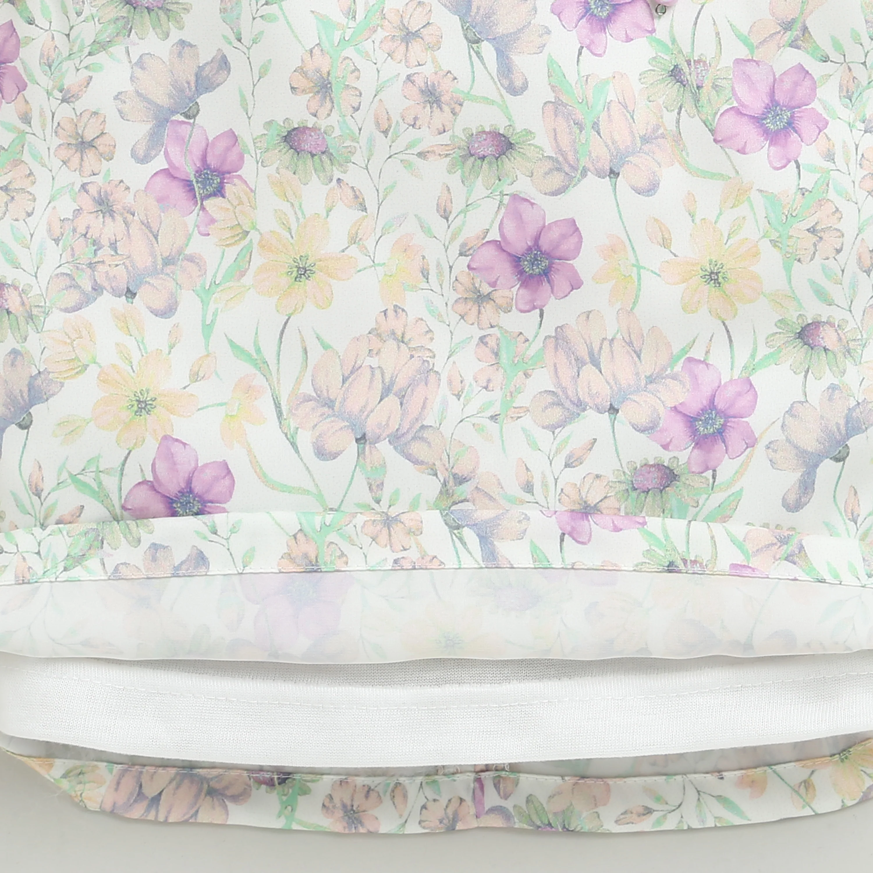 Ruffled Sleeves Green Floral Printed Top TG6390 - Image 9