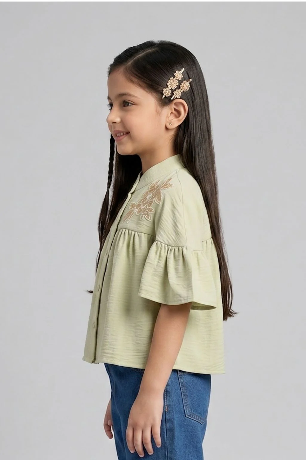 Sage Green Embroidered Top TG6521 - Image 4