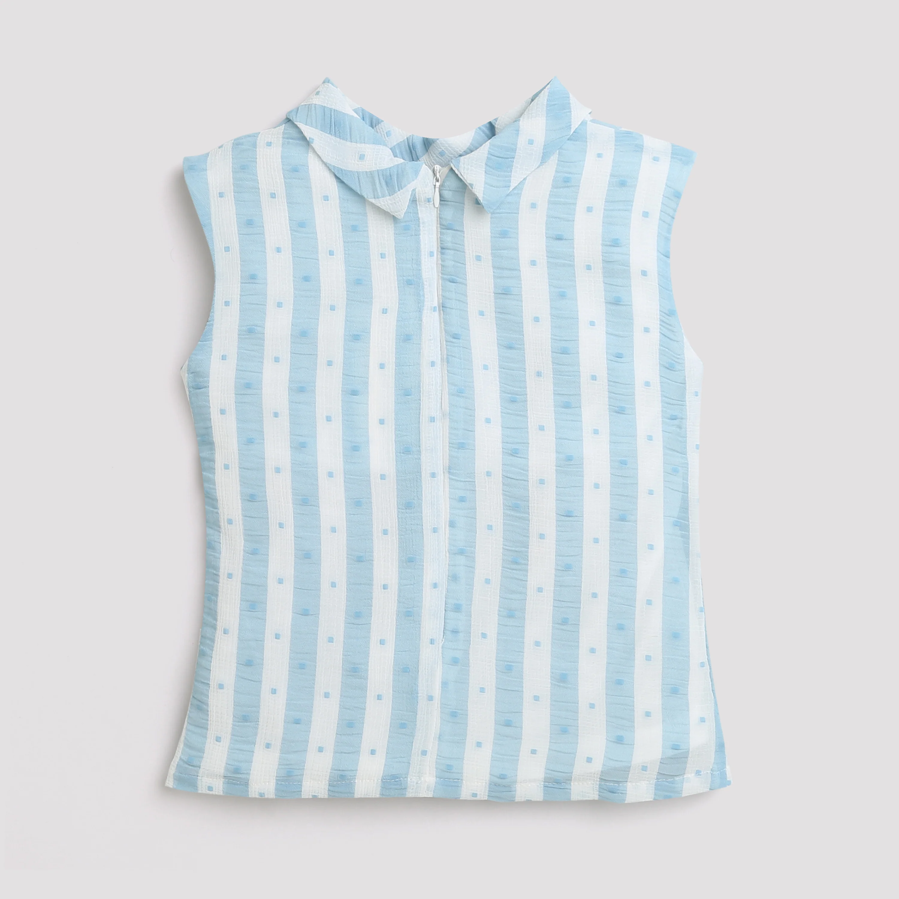 Sky Blue Striped Sleeveless Top TG5016 - Image 8