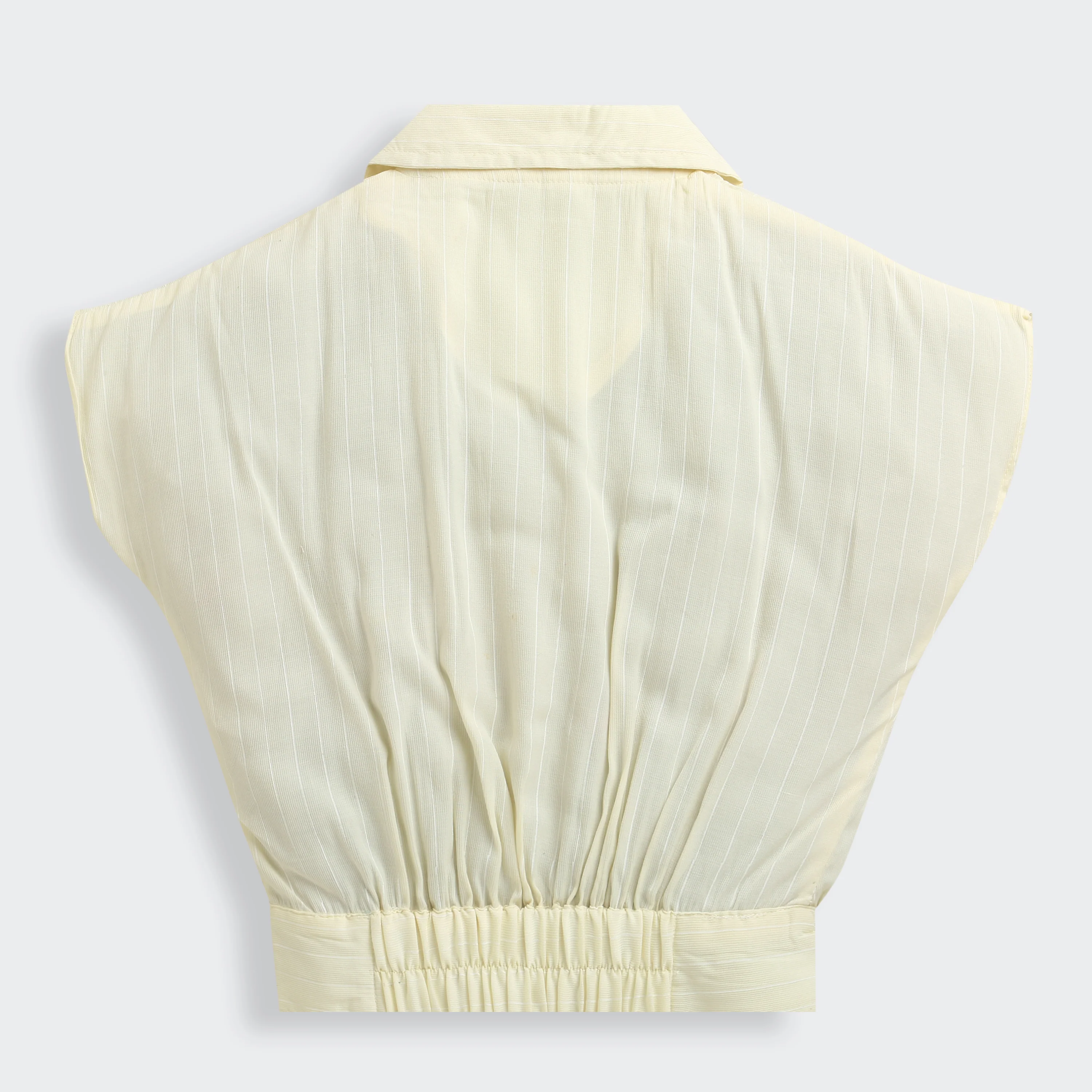Sleeveless Light Yellow Collared Top TG6136 - Image 6