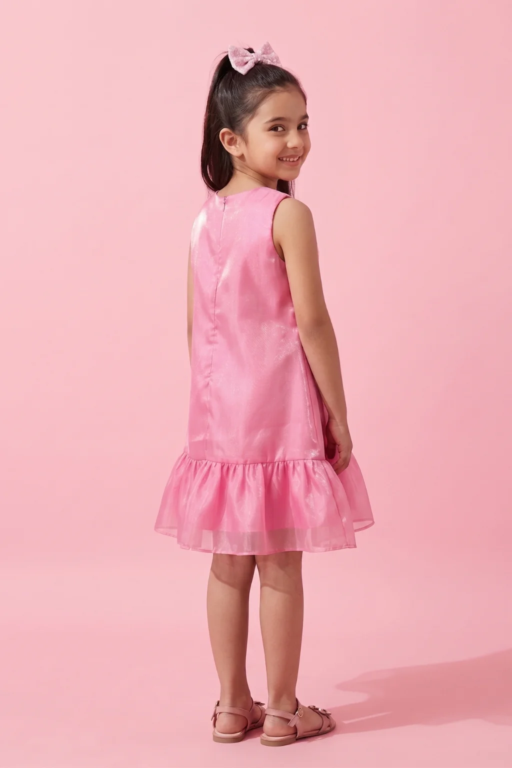Sleeveless Shimmer Flare Dress F615 - Image 2