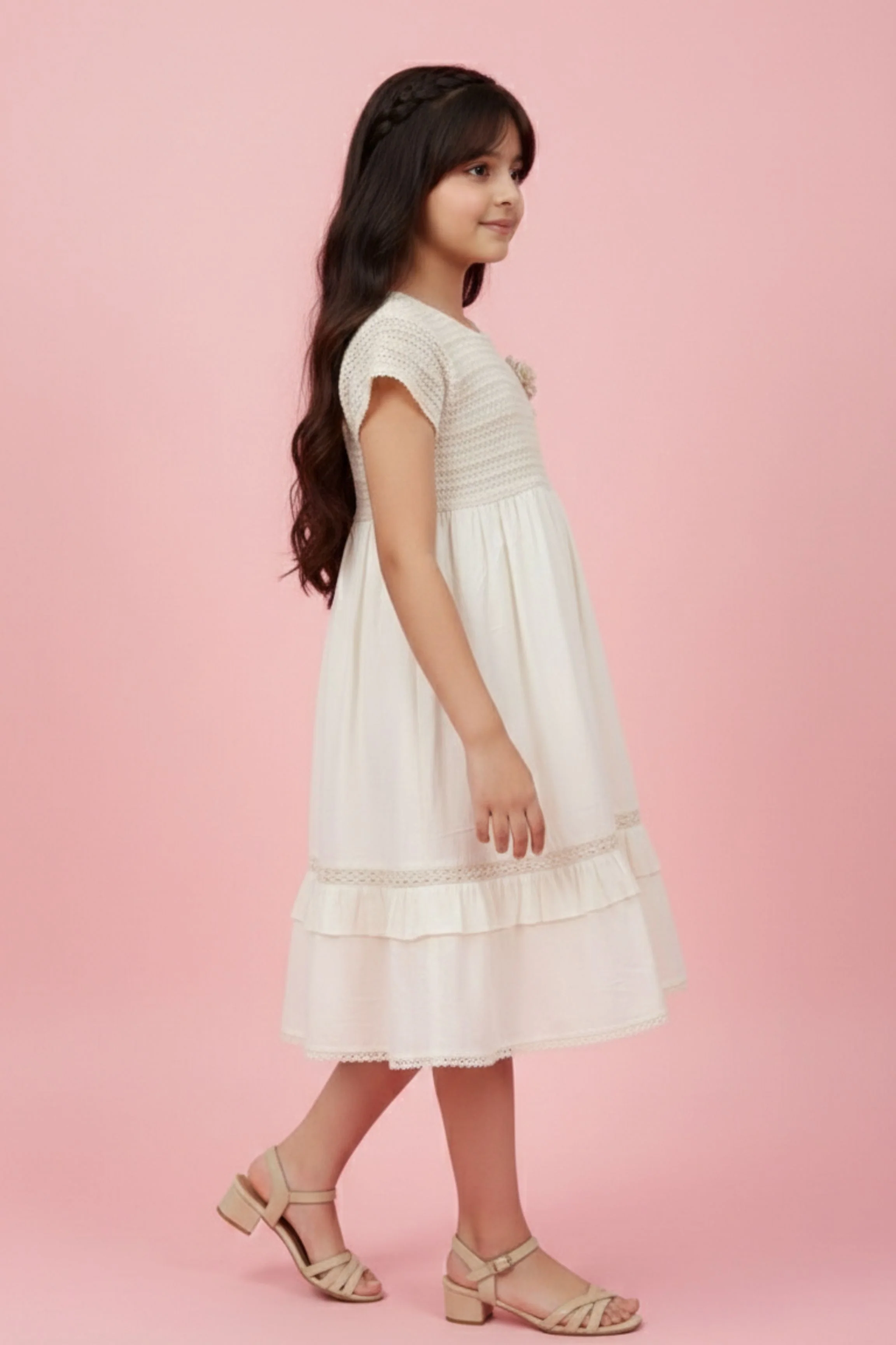Soft Cream Party Dress M2419 - Image 5