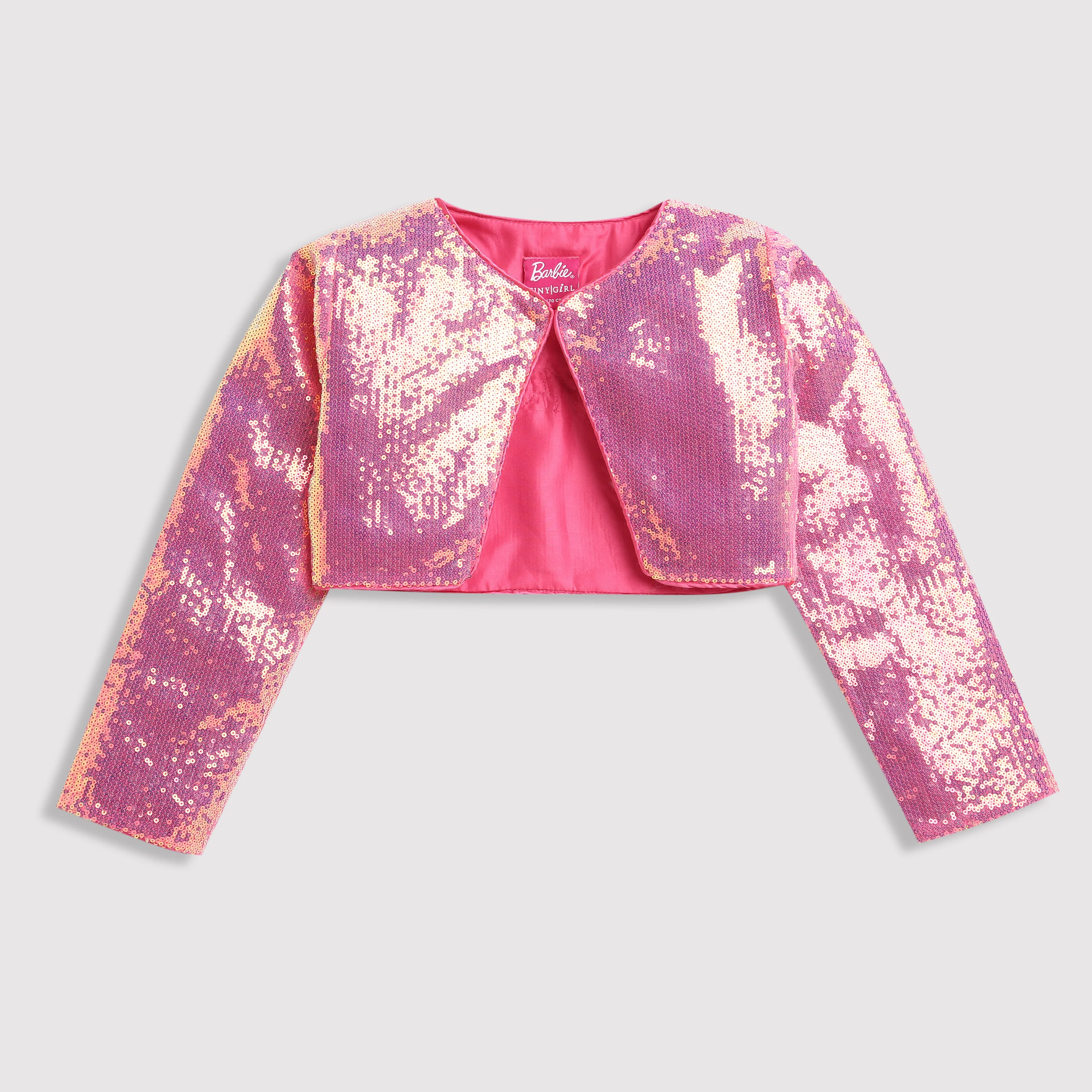 Sparkly Party Layer Pink Sequin Crop Shrug BASH101 - Image 5