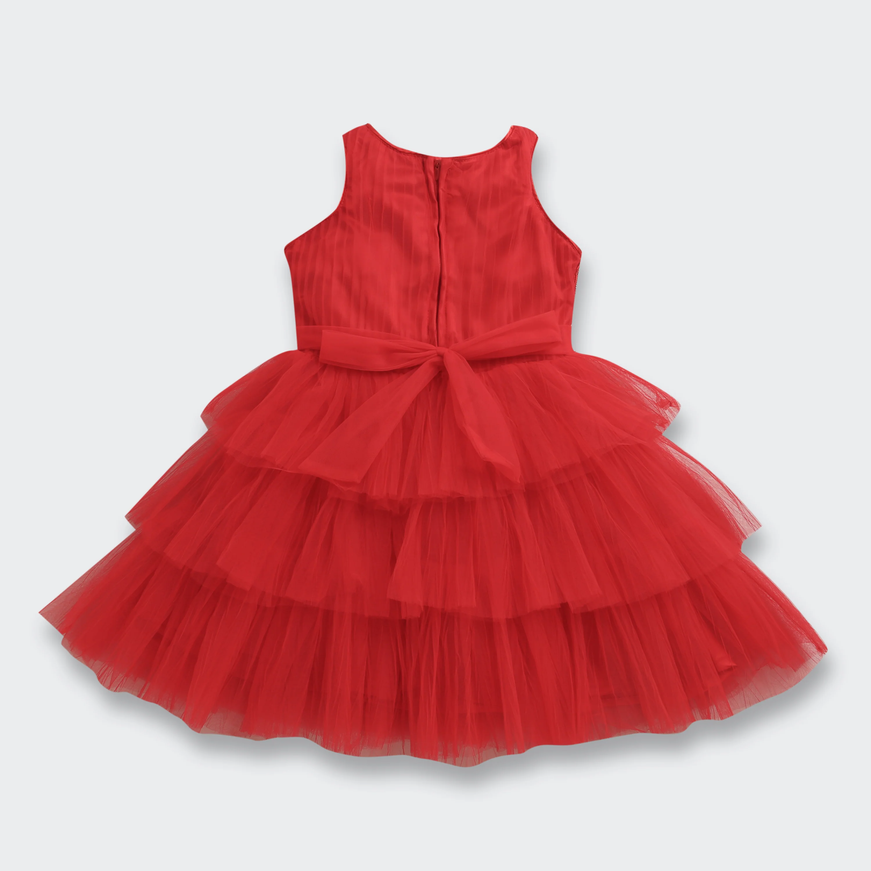 Sparkly Princess Red Sequin & Tulle Layered Dress F628 - Image 6