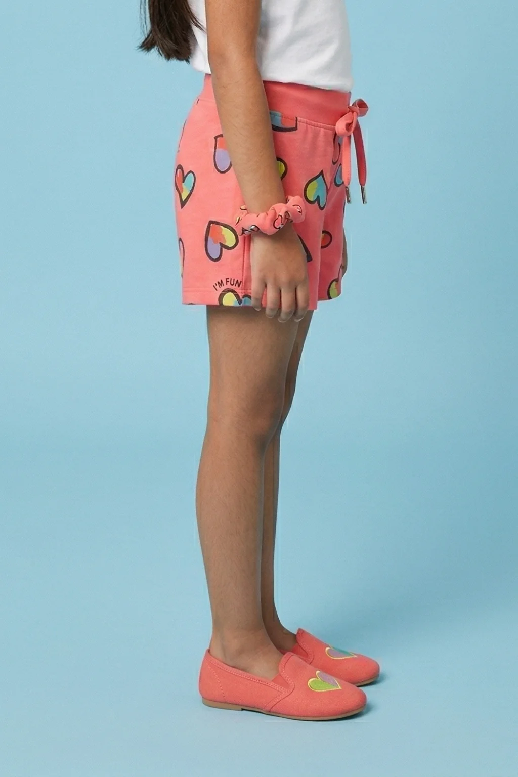 Sweet Coral Heart Print Shorts H874 - Image 4