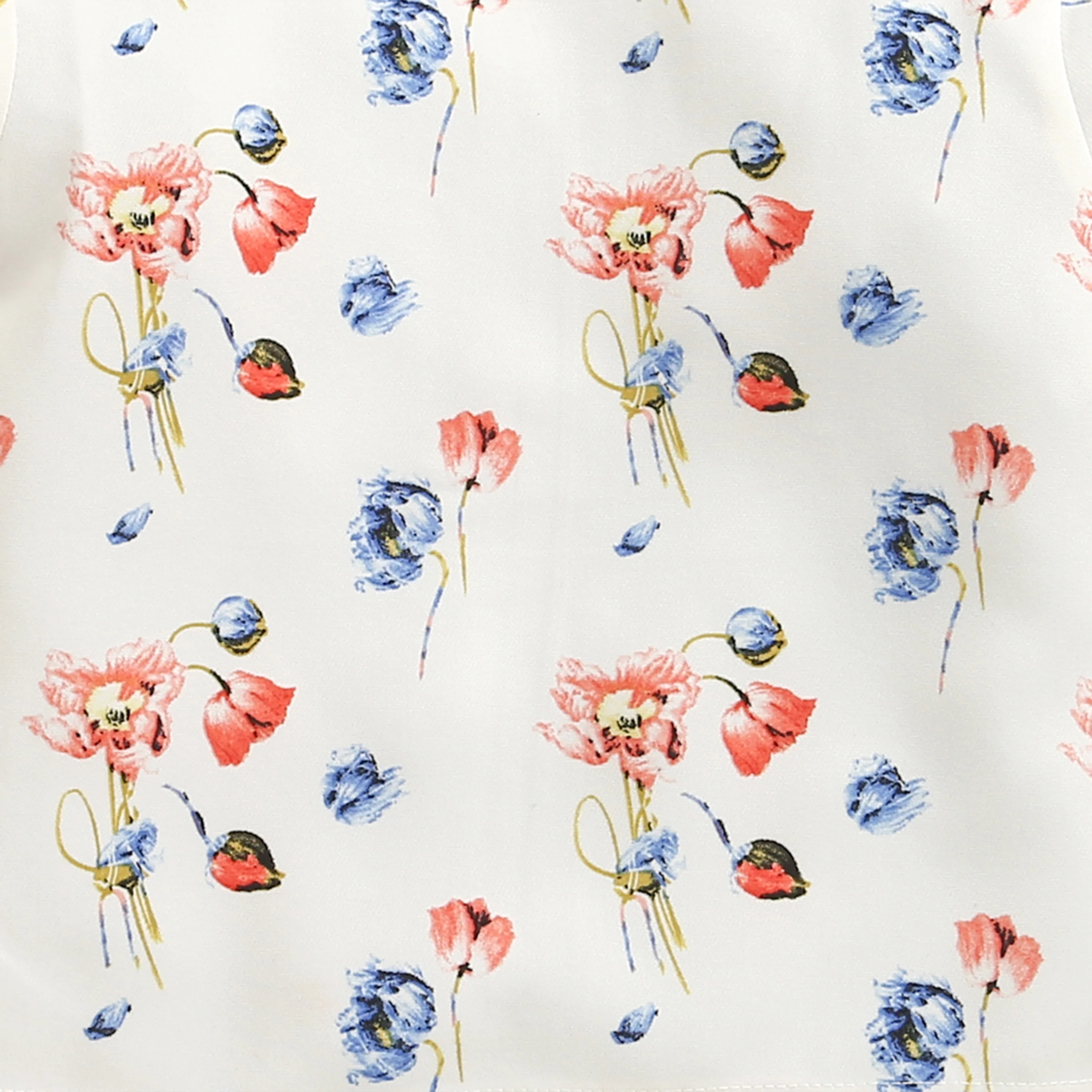 Tiny Girl Floral Co-Ord Set | Cream Printed Ruffle Sleeve Top & Wide-Leg Pants Outfit - Image 5