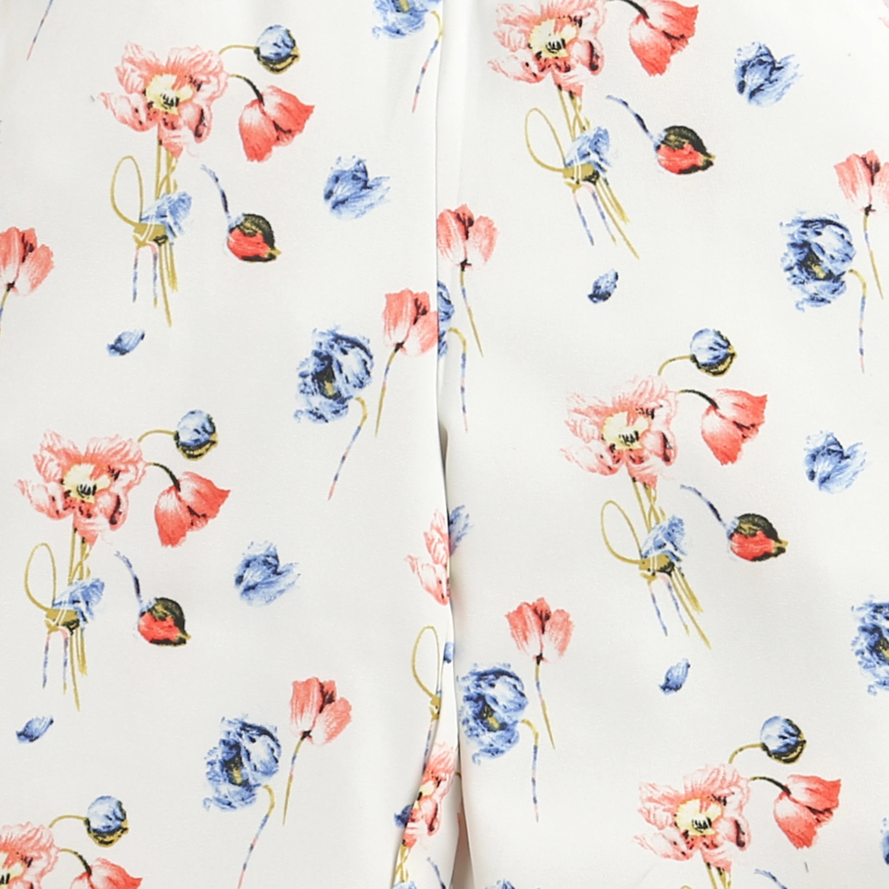 Tiny Girl Floral Co-Ord Set | Cream Printed Ruffle Sleeve Top & Wide-Leg Pants Outfit - Image 6