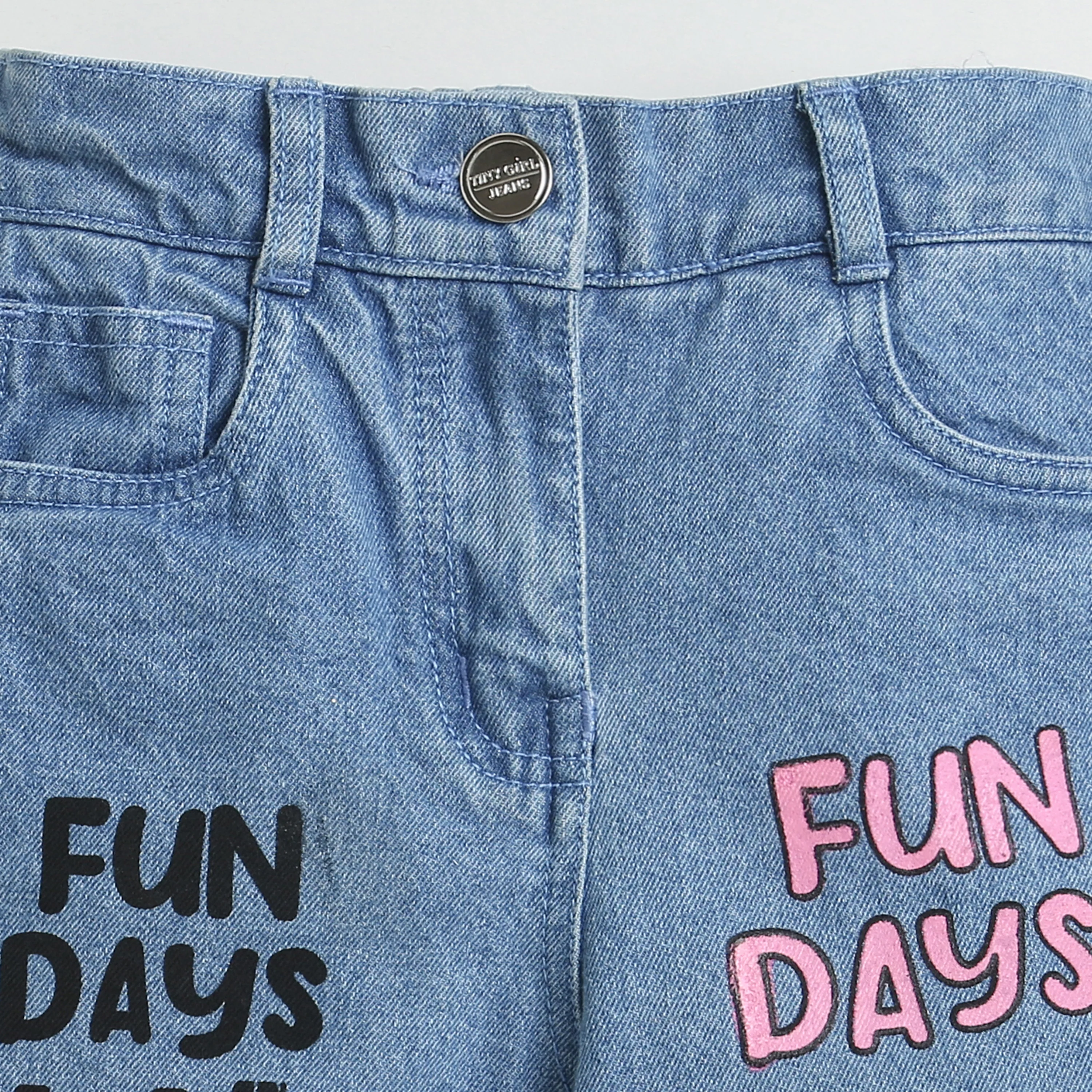 Tiny Girl Light Blue Fun Days Graphic Denim Pants - Image 3