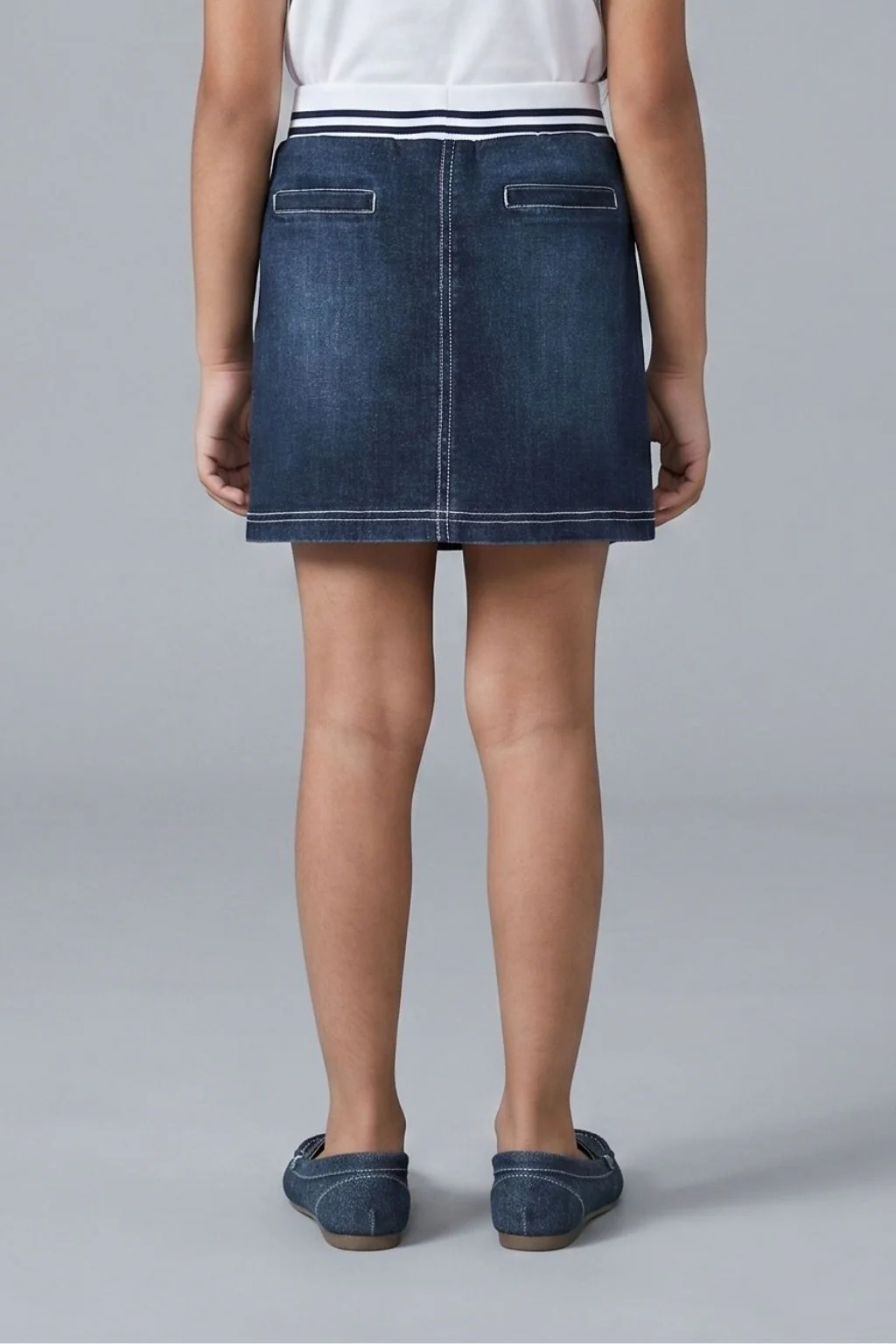 Girls Dark Denim Skirt - Image 2
