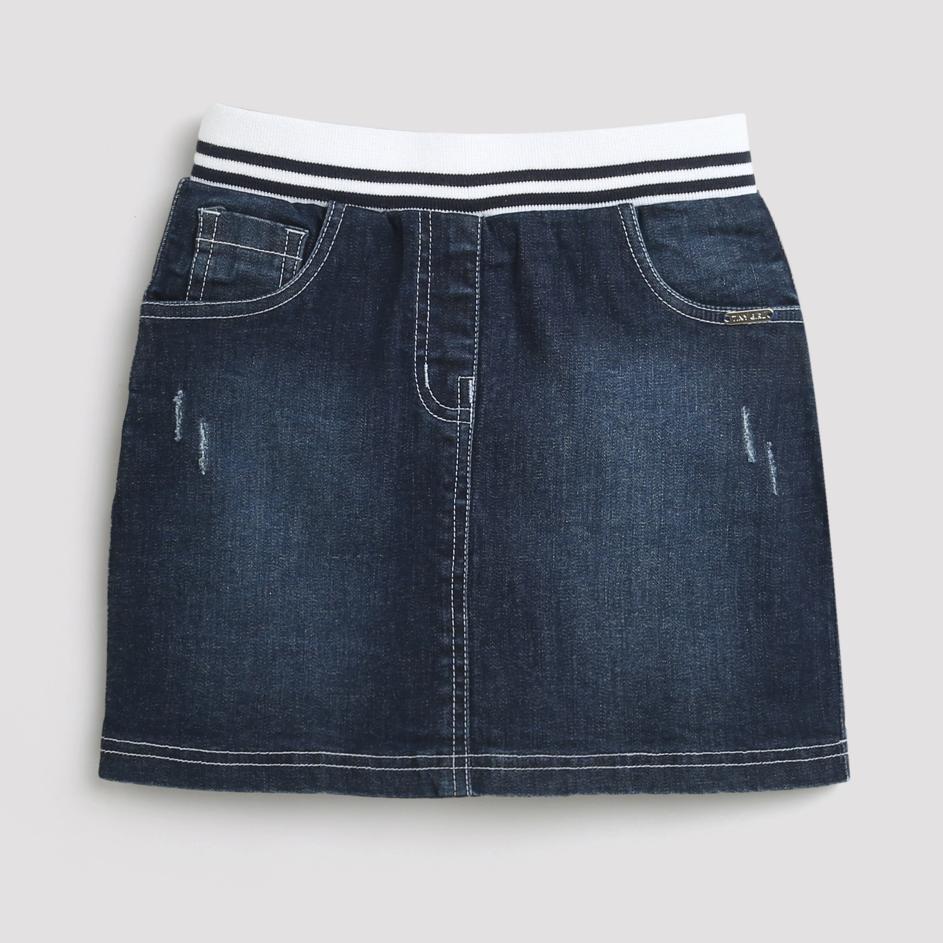 Girls Dark Denim Skirt - Image 5