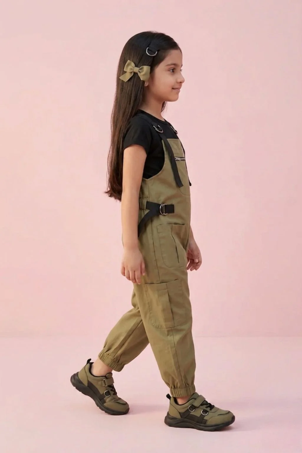 Urban Cargo Style Olive Dungaree JP348 - Image 3