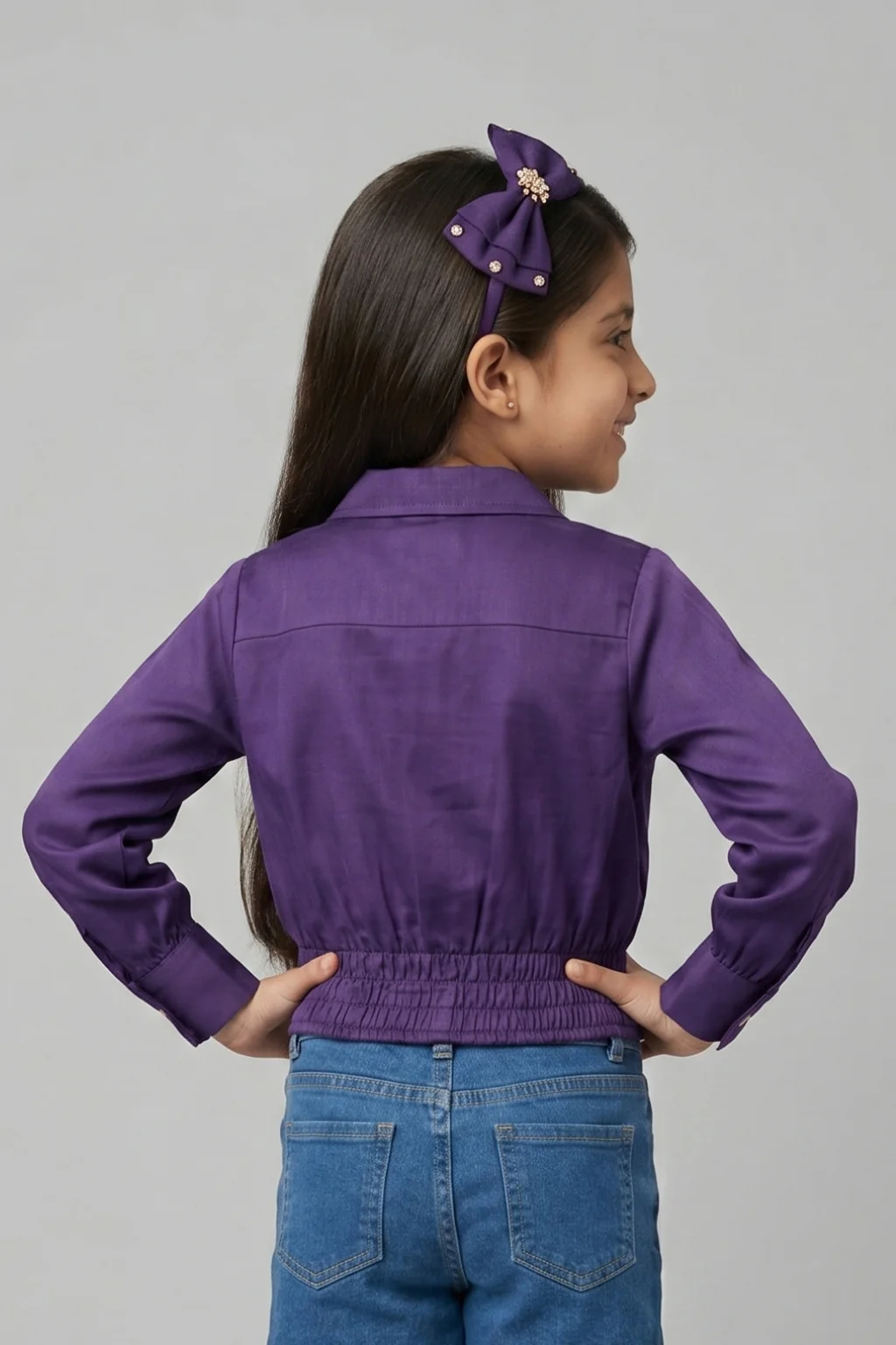 Violet Satin Shirt TG6247 - Image 2
