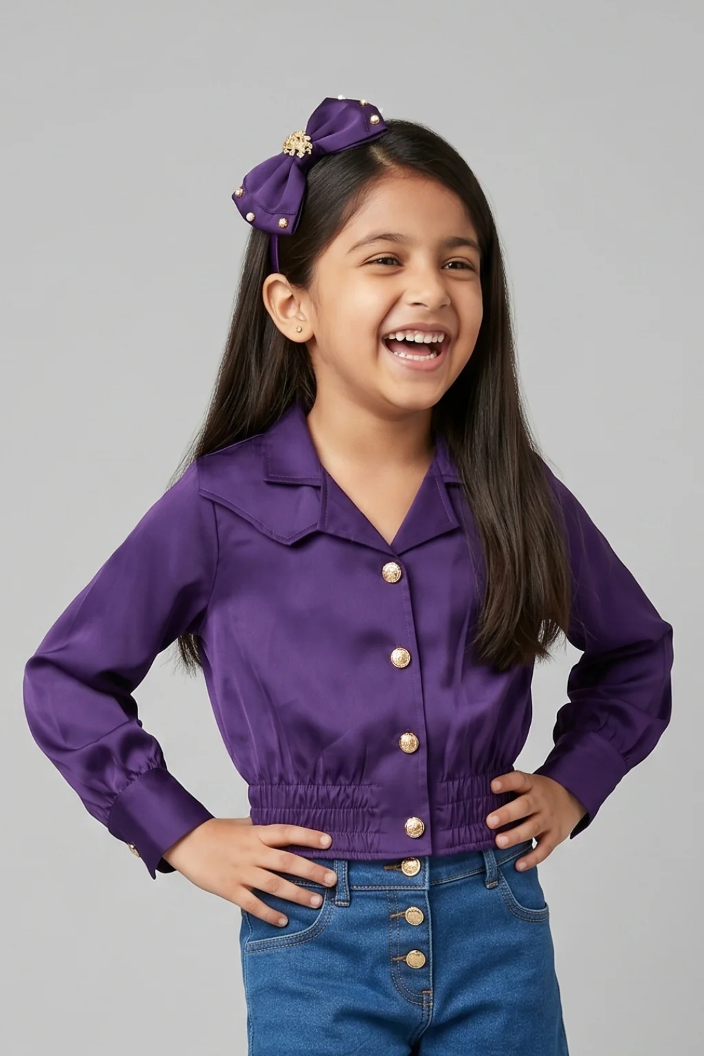 Violet Satin Shirt TG6247 - Image 3